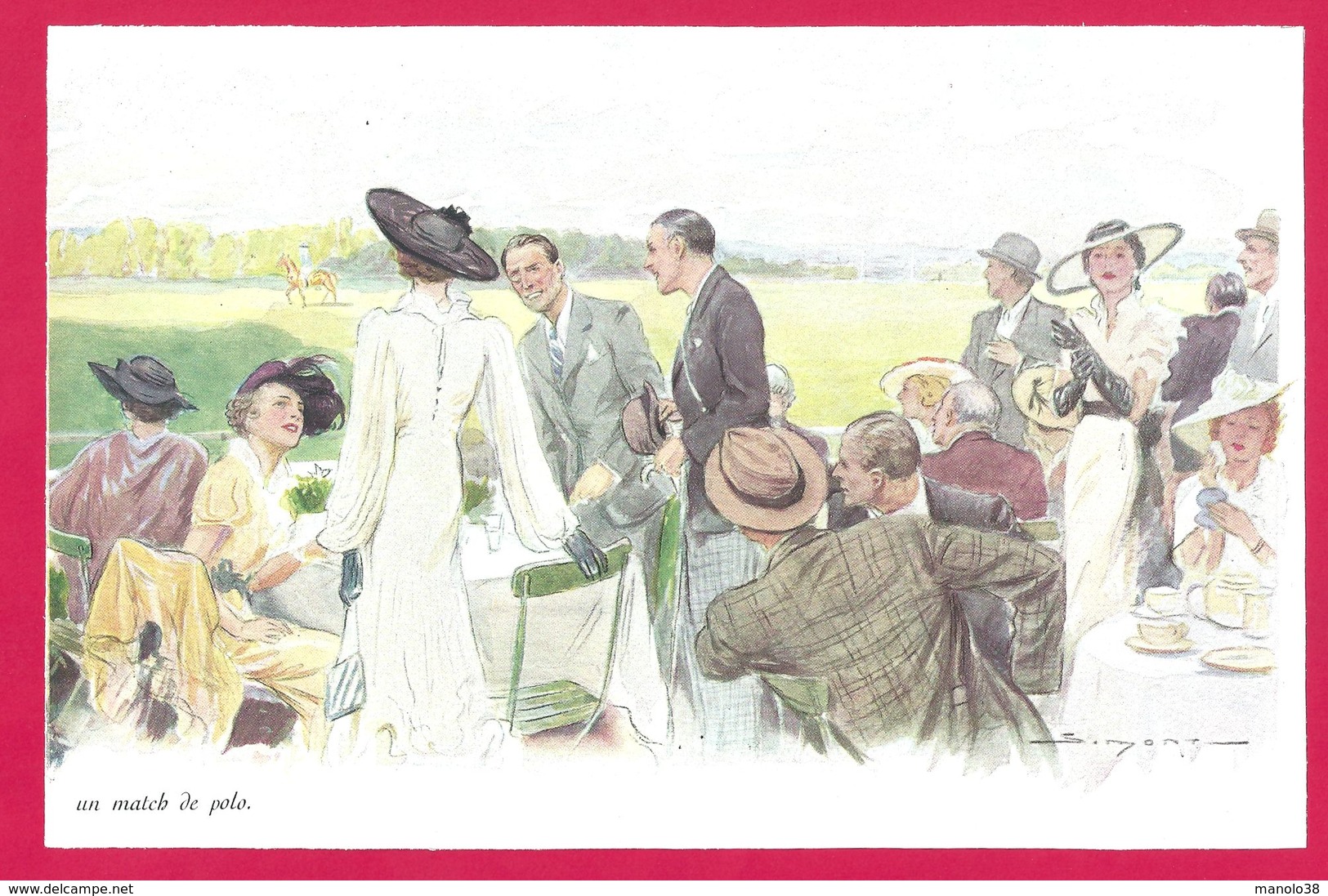 Jose Simont. Aquarelliste. Deauville Le Match De Polo. 1930 - Autres & Non Classés