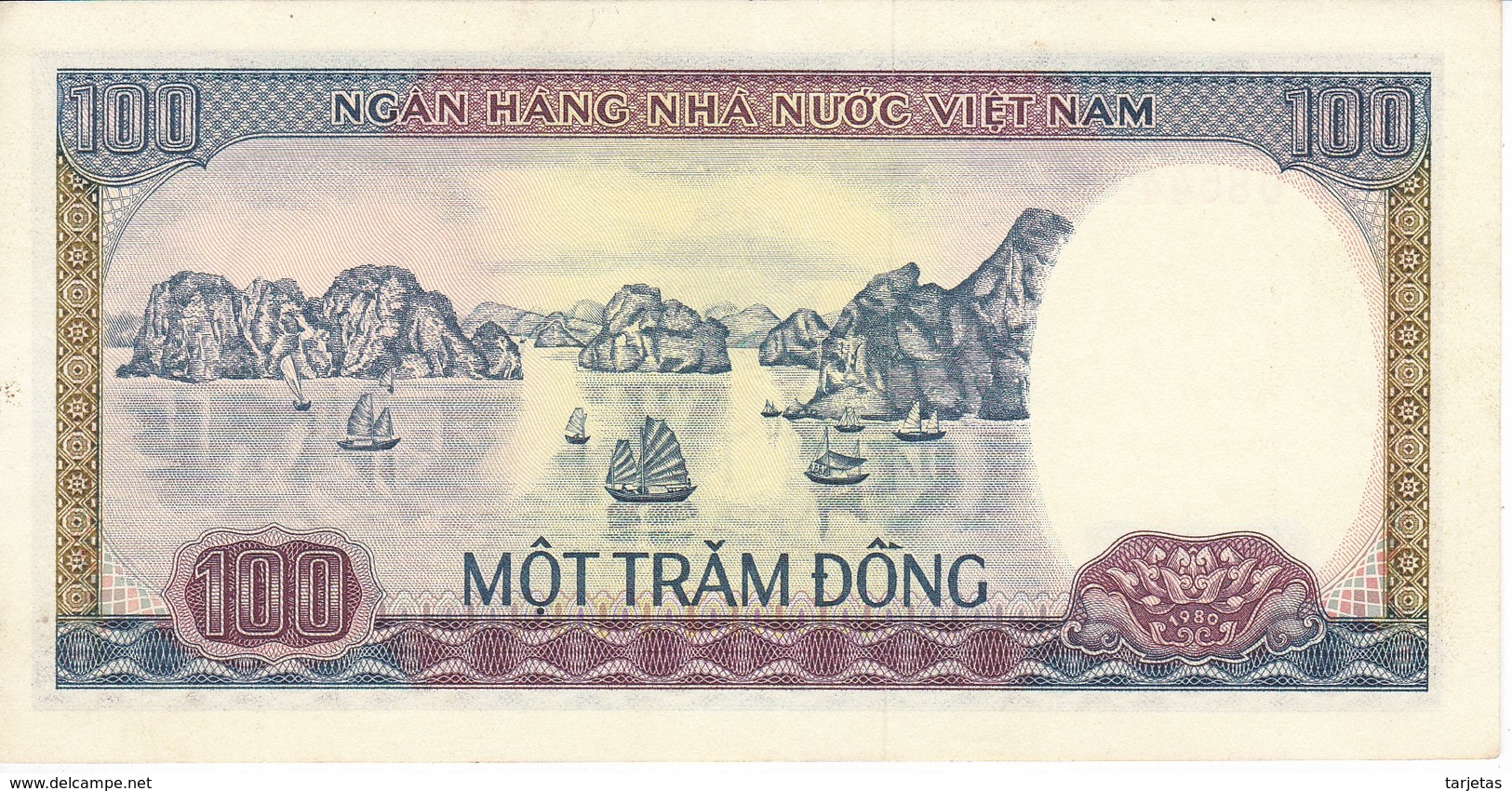 BILLETE DE VIETNAM DE 100 DONG DEL AÑO 1980  (BANKNOTE) SIN CIRCULAR-UNCIRCULATED - Vietnam