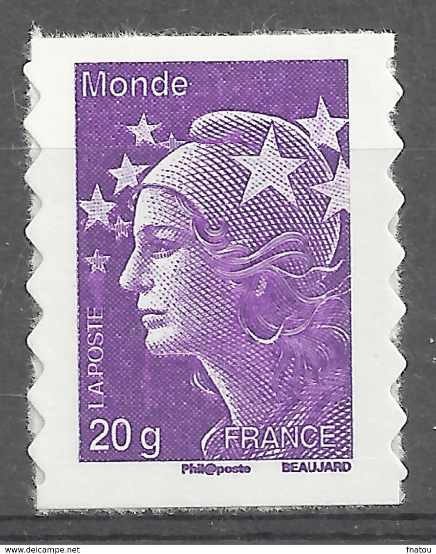 France, "Marianne De Beaujard", "Worldwide 20g", 2011, MNH VF Self-adhesive Stamp - Nuevos