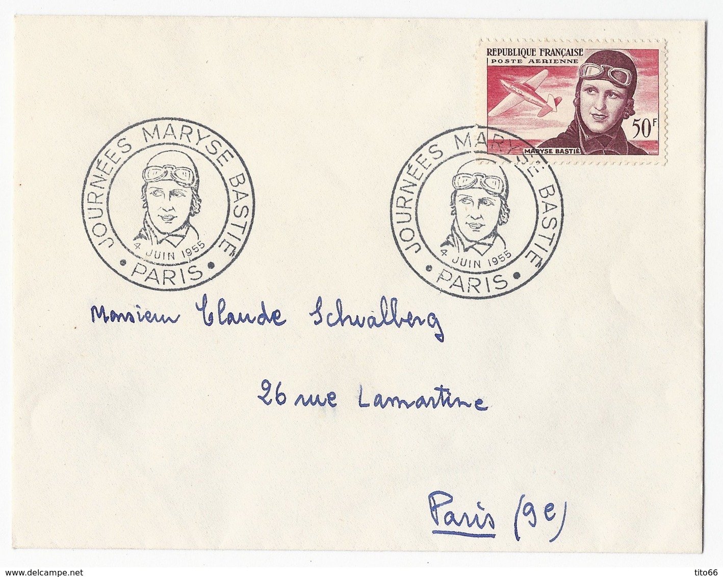 FDC Journée Maryse Bastié Paris 4 Juin 1955 - 1950-1959