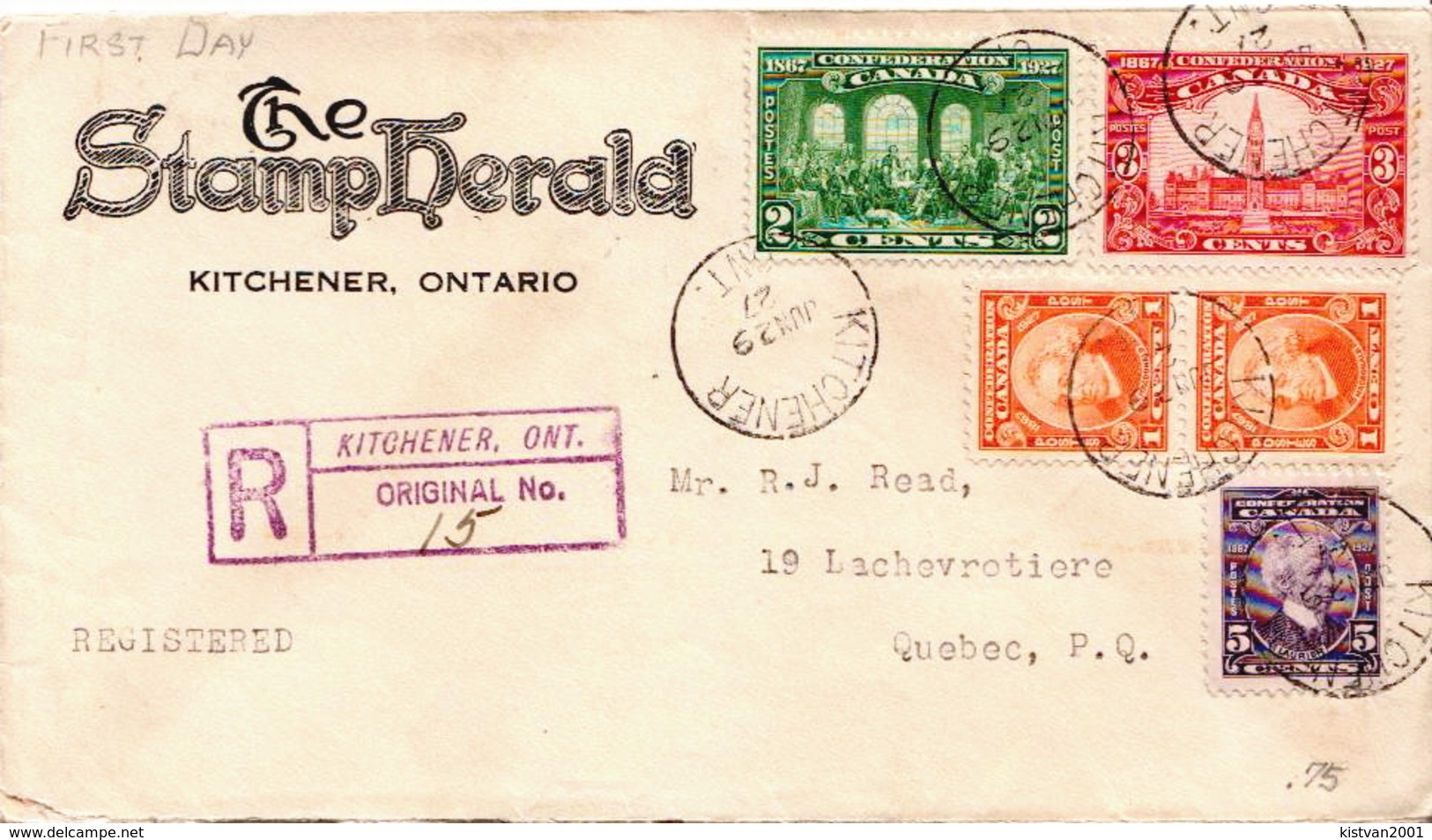Postal History Cover: Canada 2 R Covers From 1927 - 28 With Full Set - Covers & Documents