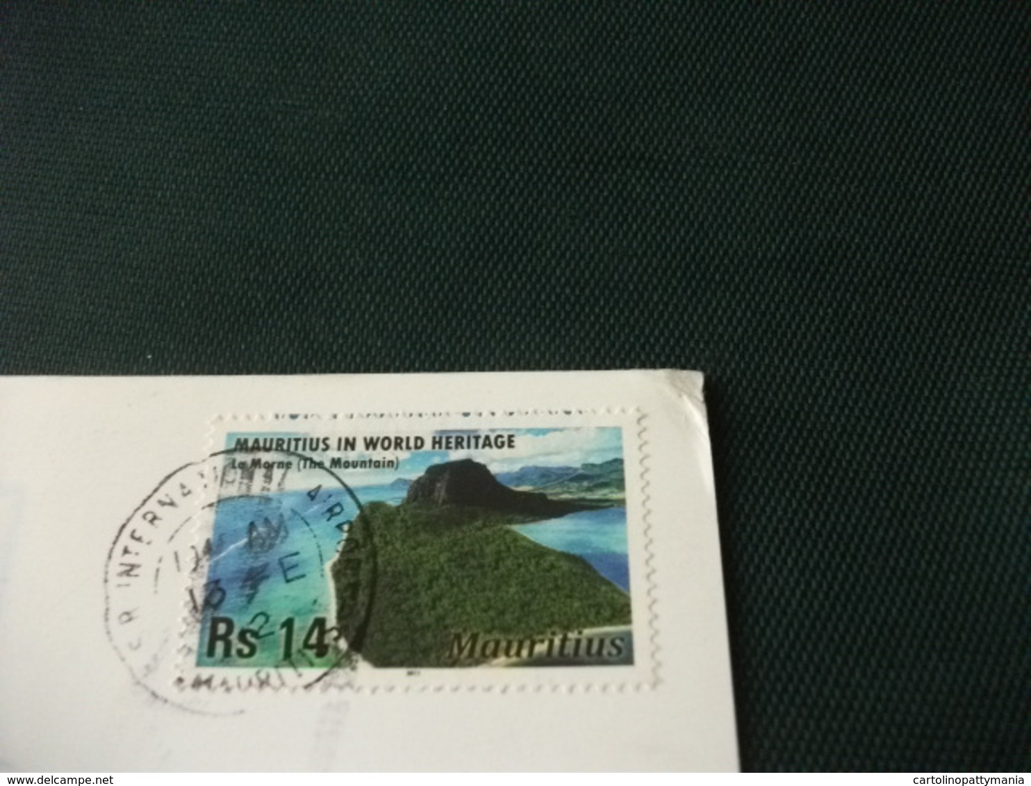 STORIA POSTALE  FRANCOBOLLO MAURITIUS PAYSAGES ILE MAURICE VEDUTE SPIAGGIA PIEGHETTA ANG. - Maurice