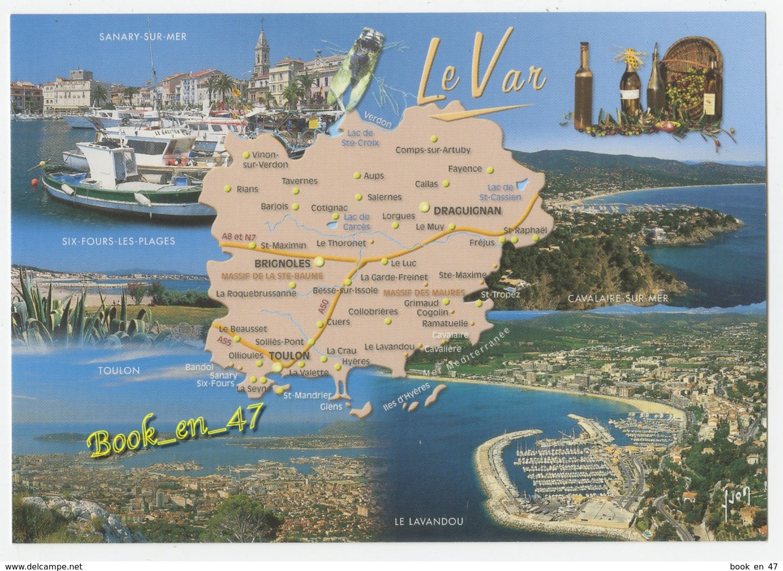 {78622} 83 Var , Carte Et Multivues Et Illustrations ; Sanary Sur Mer , Toulon , Le Lavandou , Cavalaire Sur Mer - Cartes Géographiques