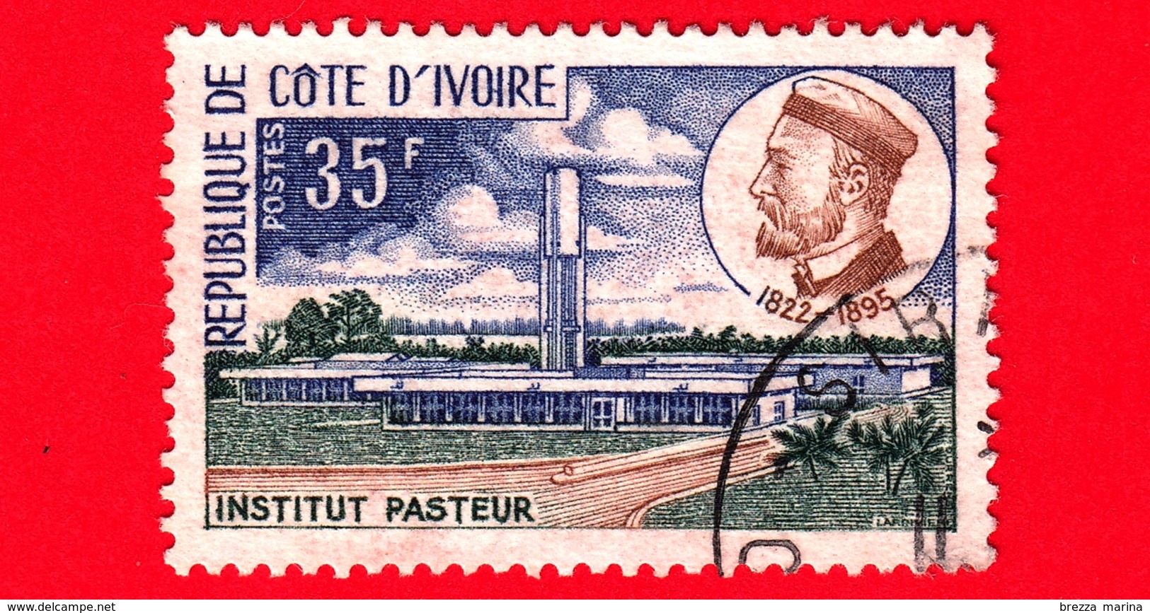 COSTA D'AVORIO - Usato - 1972 - Istituzione Louis Pasteur (1822-1895), Biologo - 35 - Costa D'Avorio (1960-...)