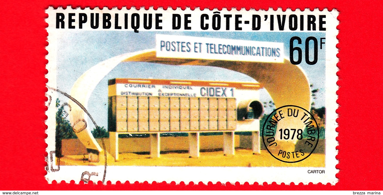 COSTA D'AVORIO - Usato - 1978 - Giornata Del Francobollo - Rural Postal Center - 60 - Costa D'Avorio (1960-...)