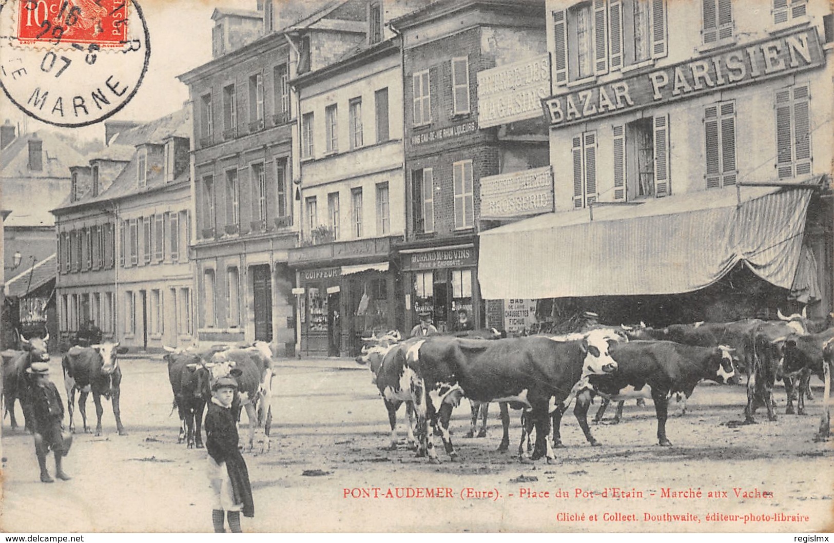 27-PONT AUDEMER-JOUR DE MARCHE AUX VACHES-N°R2041-G/0205 - Pont Audemer