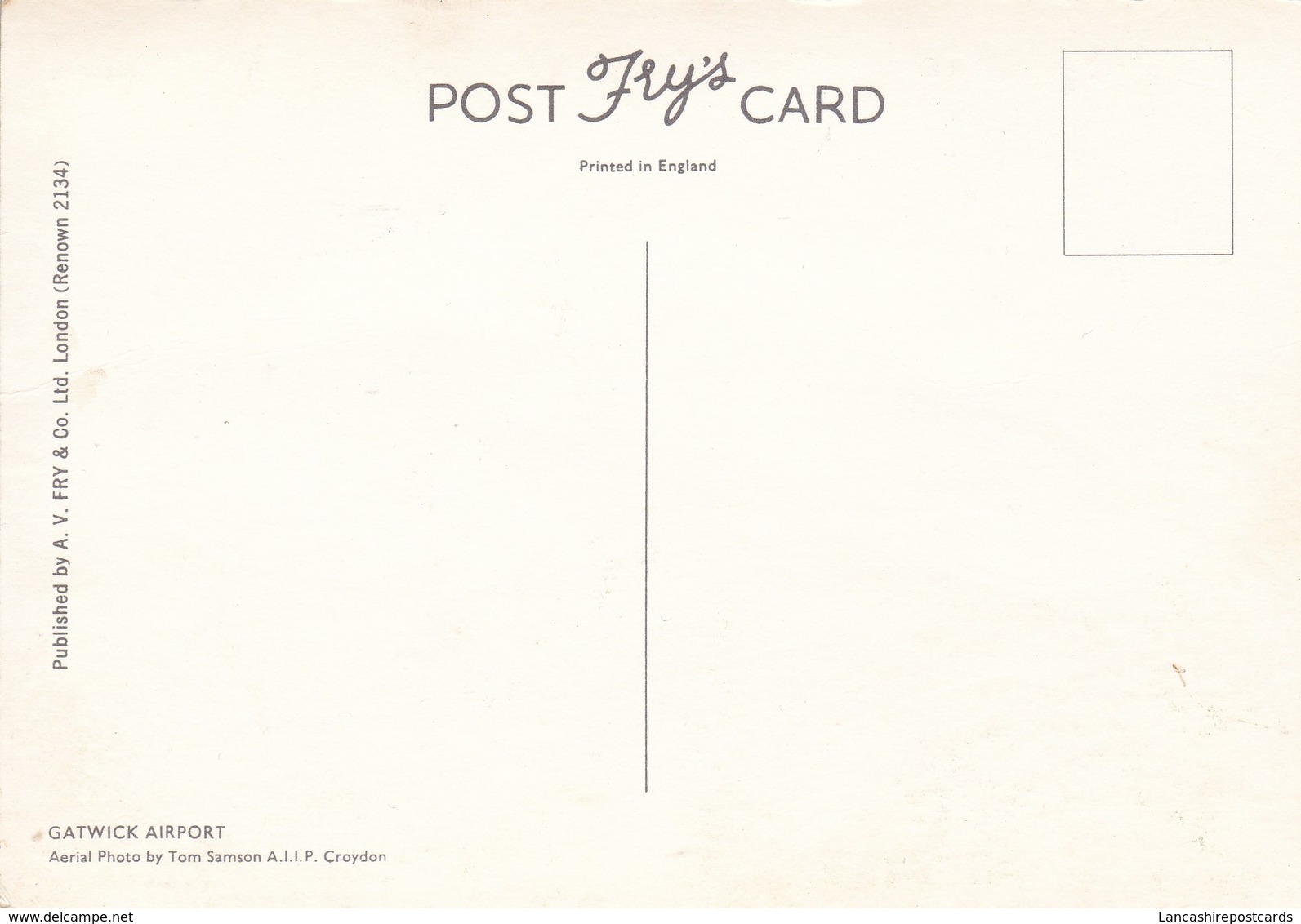 Postcard Gatwick Airport Aerial Photo By A V Fry [ Airport ] My Ref  B23160 - Aerodromes