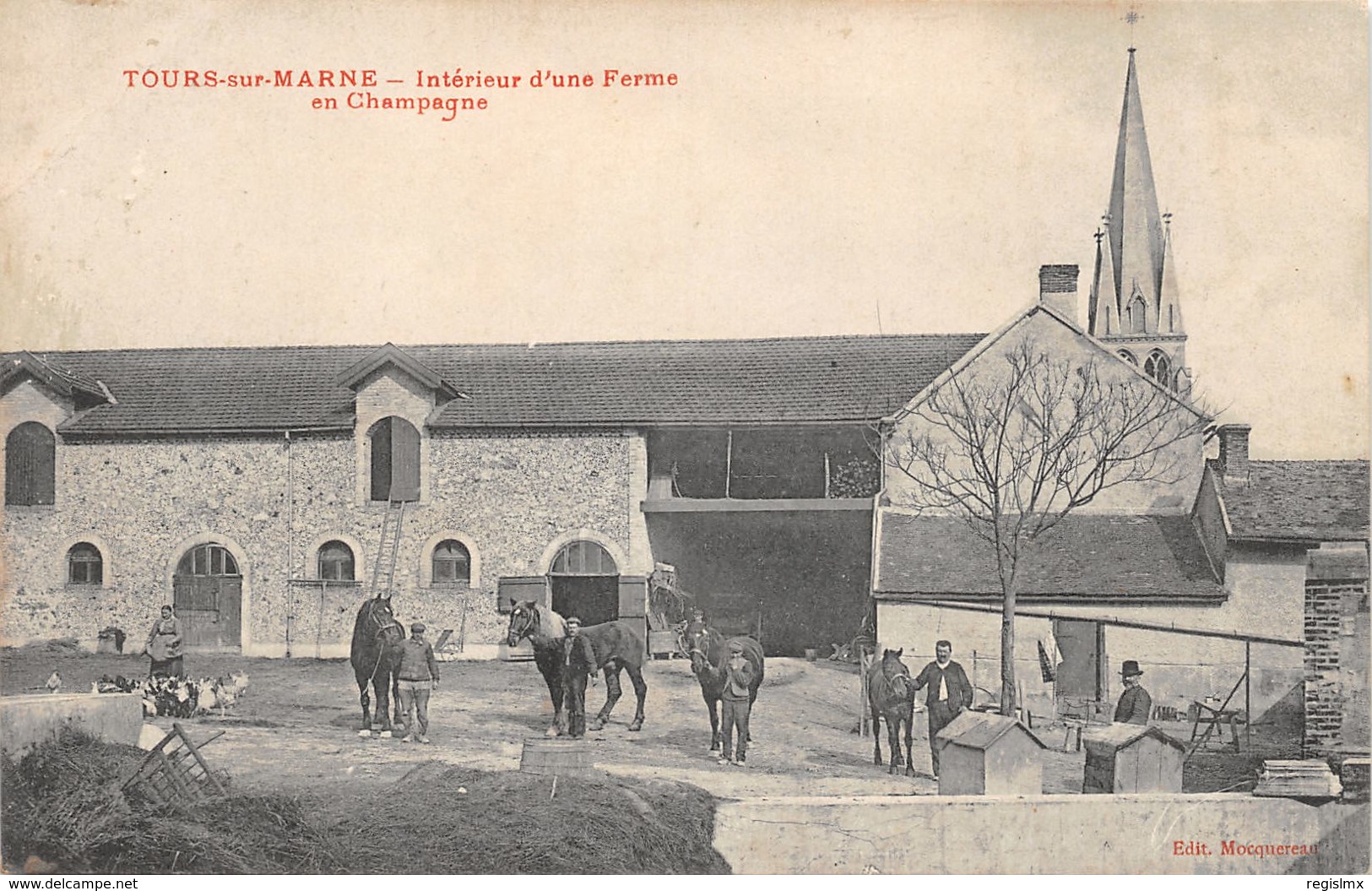 51-TOURS SUR MARNE-INTERIEUR D UNE FERME-CHEVAUX-N°R2044-B/0311 - Autres & Non Classés