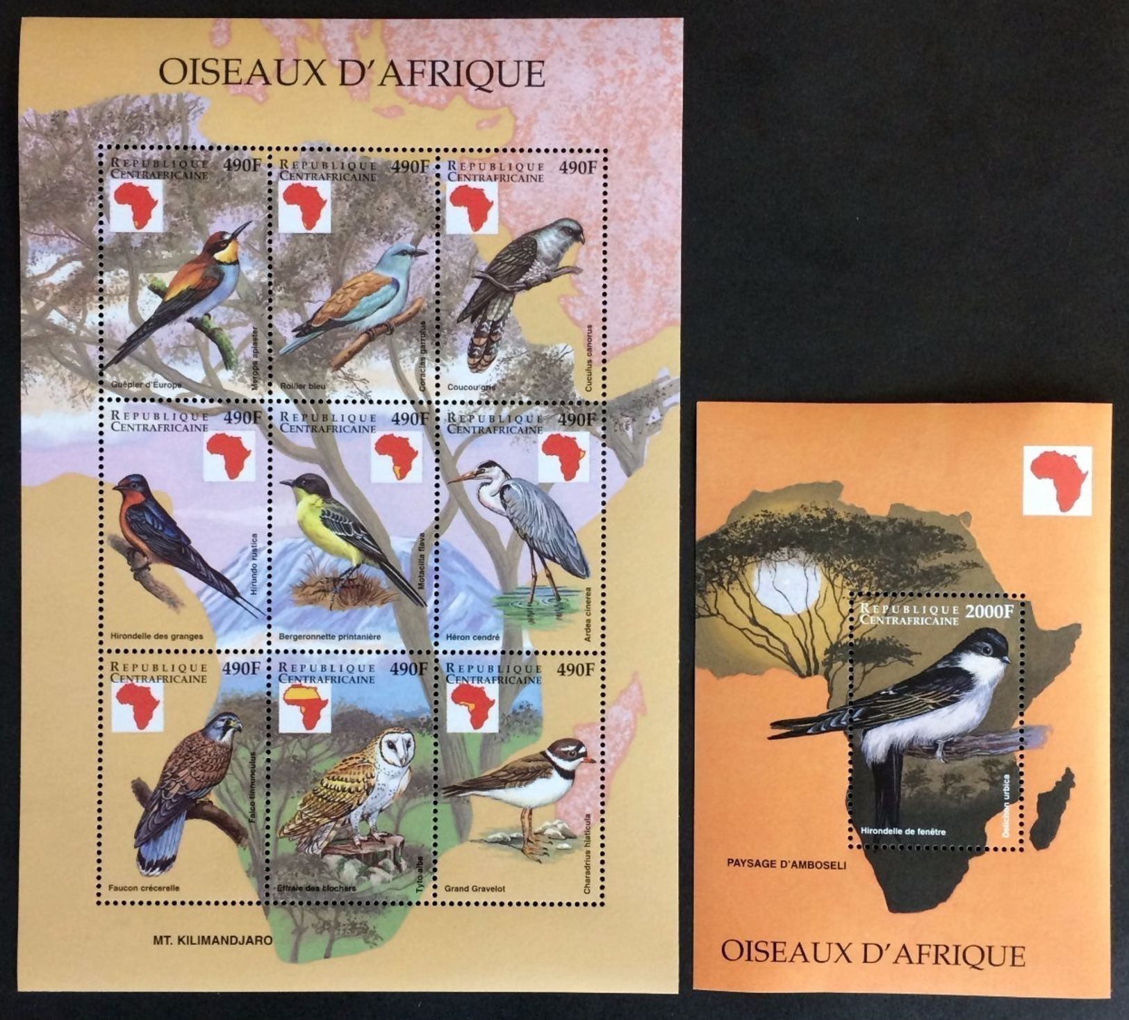 Central Africa 1999** Klb.2180-88,bl.621 Birds MNH [8;41] - Autres & Non Classés