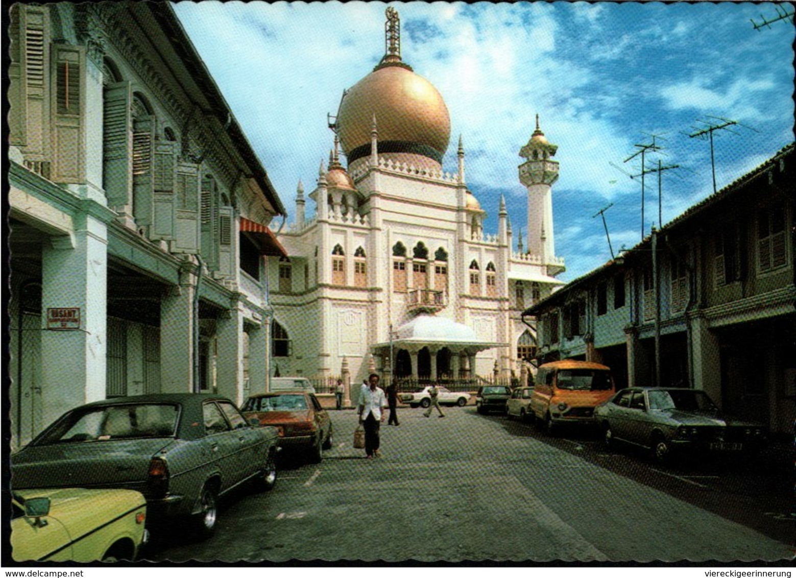 !  Moderne Ansichtskarte Singapur, Singapore, Sultan Mosque, Moschee, Autos, Cars, Voitures, PKW - Singapur