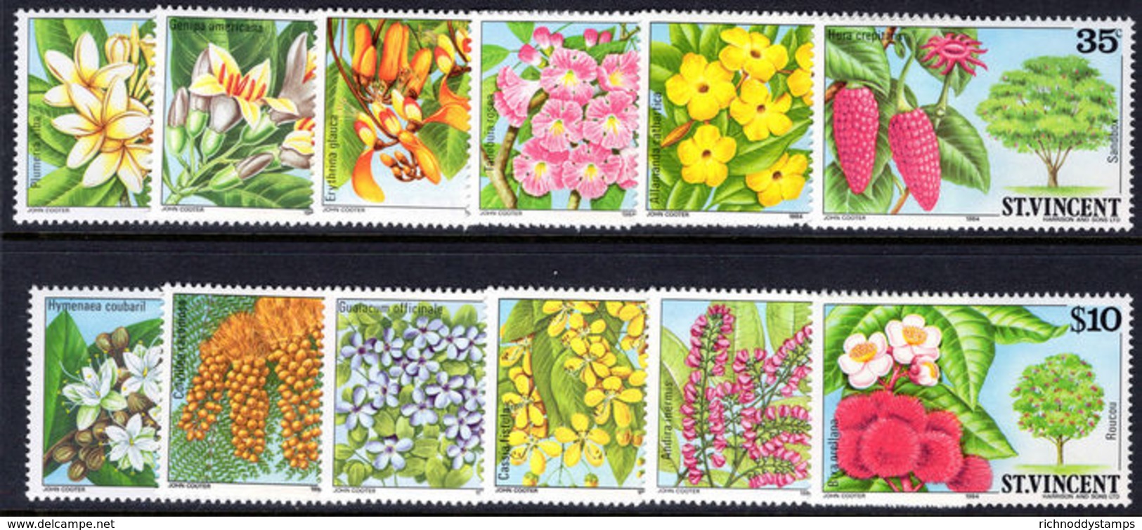 St Vincent 1984 Flowering Trees And Shrubs Unmounted Mint. - St.Vincent (1979-...)