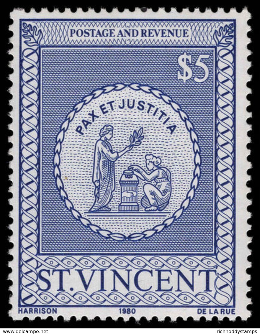 St Vincent 1980 &#36;5 Postal Fiscal Unmounted Mint. - St.Vincent (1979-...)