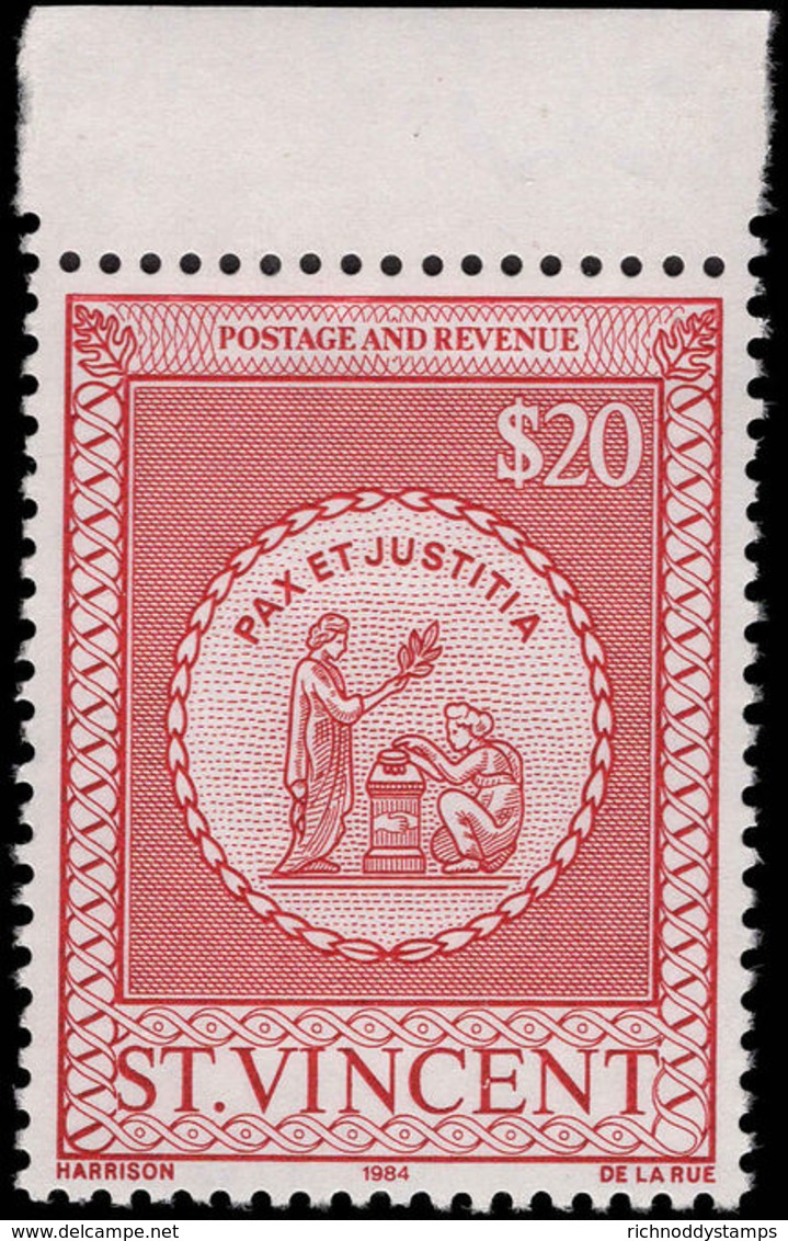 St Vincent 1984 &#36;20 Postal Fiscal POST OFFICE Watermark Unmounted Mint. - St.Vincent (1979-...)