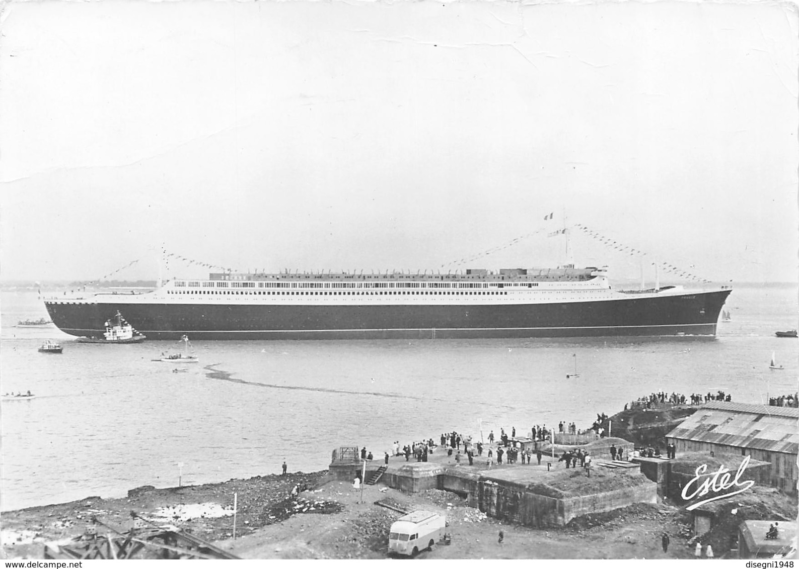 07531 "FRANCE - COMPAGNIE GENERALE TRANSATLANTIQUE - FRENCH LINE - IN ARMAMENTO" CART. ORIG. SPED. 1961 - Piroscafi