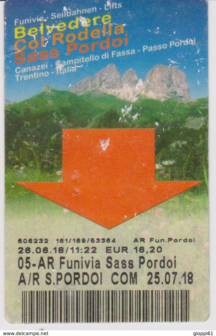 Biglietto Funivia Sasso Pordoi - Altri & Non Classificati