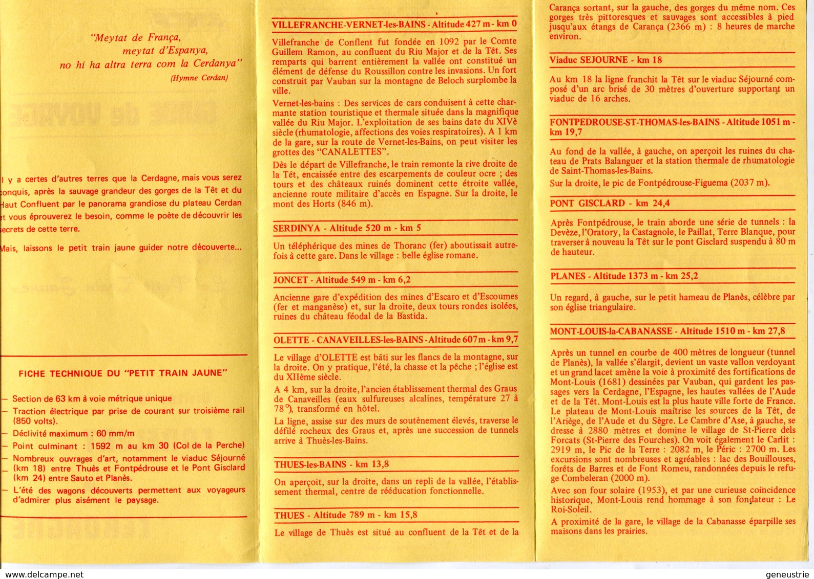 Guide De Voyage SNCF 1978 "Le Petit Train Jaune - Le Conflent Et La Cerdagne" Train - Chemin De Fer - Autres & Non Classés