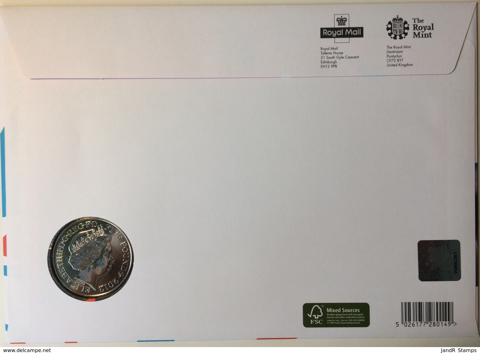Great Britain 2011 Royal Mint Olympic And Paralympic Games SPORT �5 Coin + Stamps On First Day Cover (large Envelope), M - 2011-2020 Decimal Issues