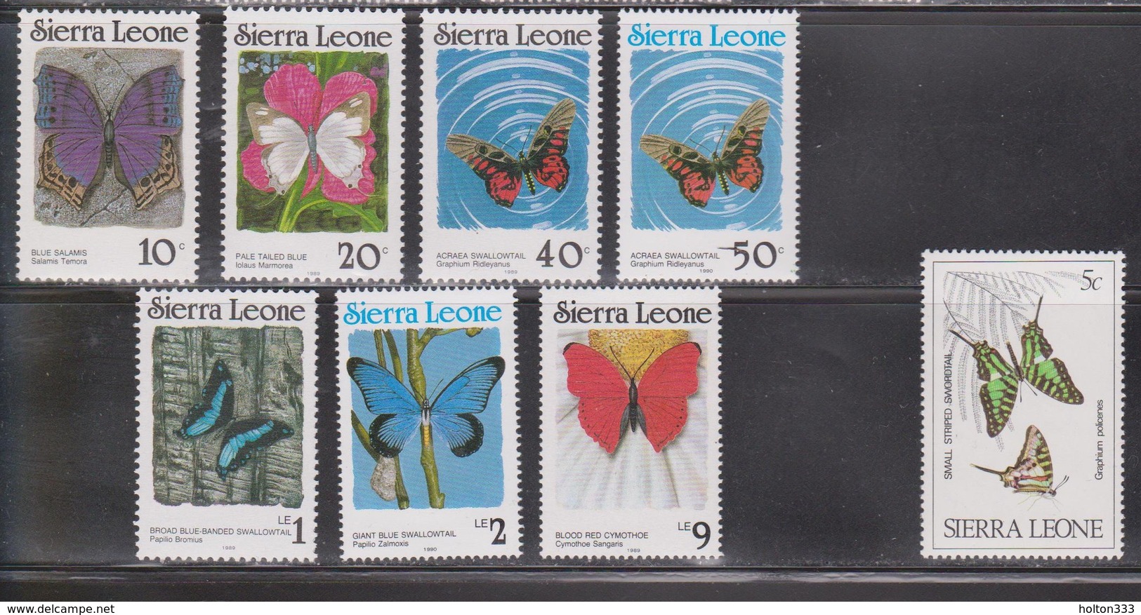 SIERRA LEONE Scott # 859, 860b, 861b, 862b, 1332a, 1332c, 487 MNH - Butterflies - Sierra Leone (1961-...)