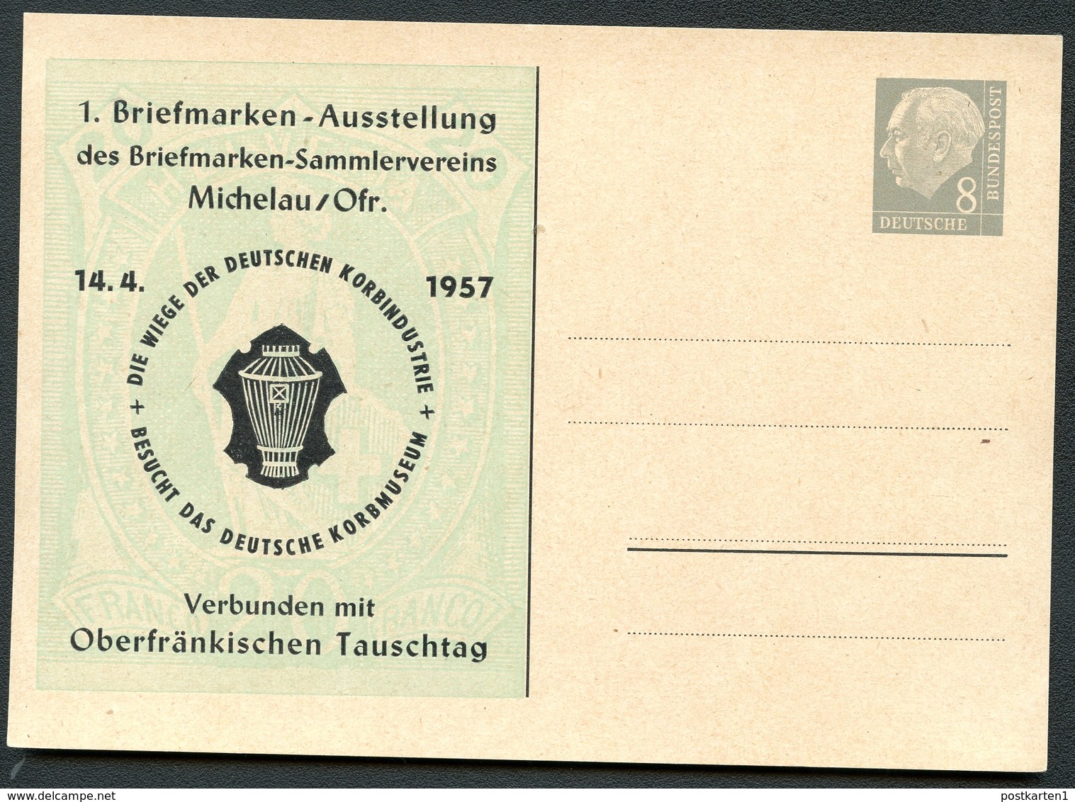 Bund PP7 D2/005 KORBMUSEUM MICHELAU 1957  NGK 10,00€ - Privatpostkarten - Ungebraucht