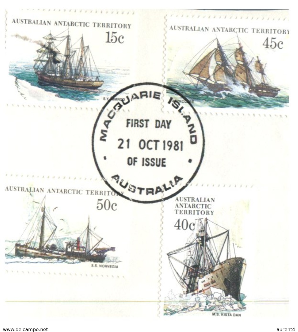 (468) AAT - Ships on piece (with different base postmarks + Haymarket)