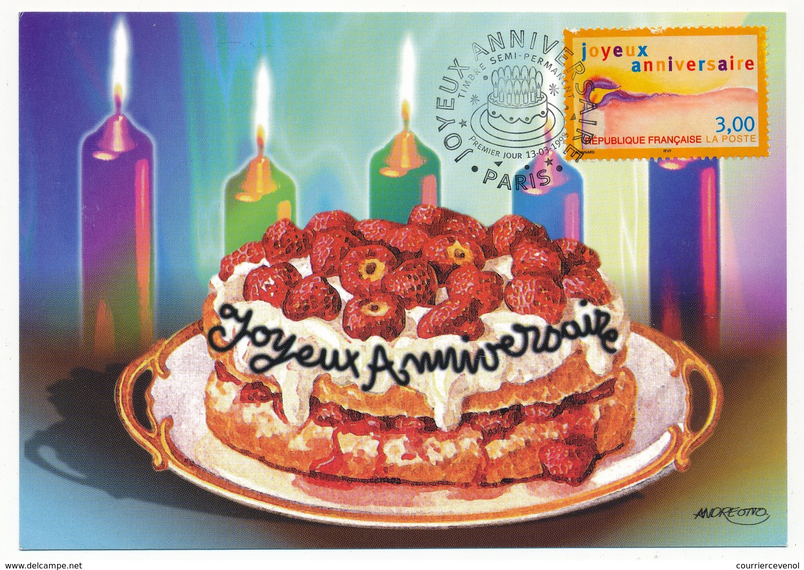 FRANCE - Carte Maximum - 3,00F Joyeux Anniversaire - Premier Jour - PARIS - 13.03.1999 - 1990-1999