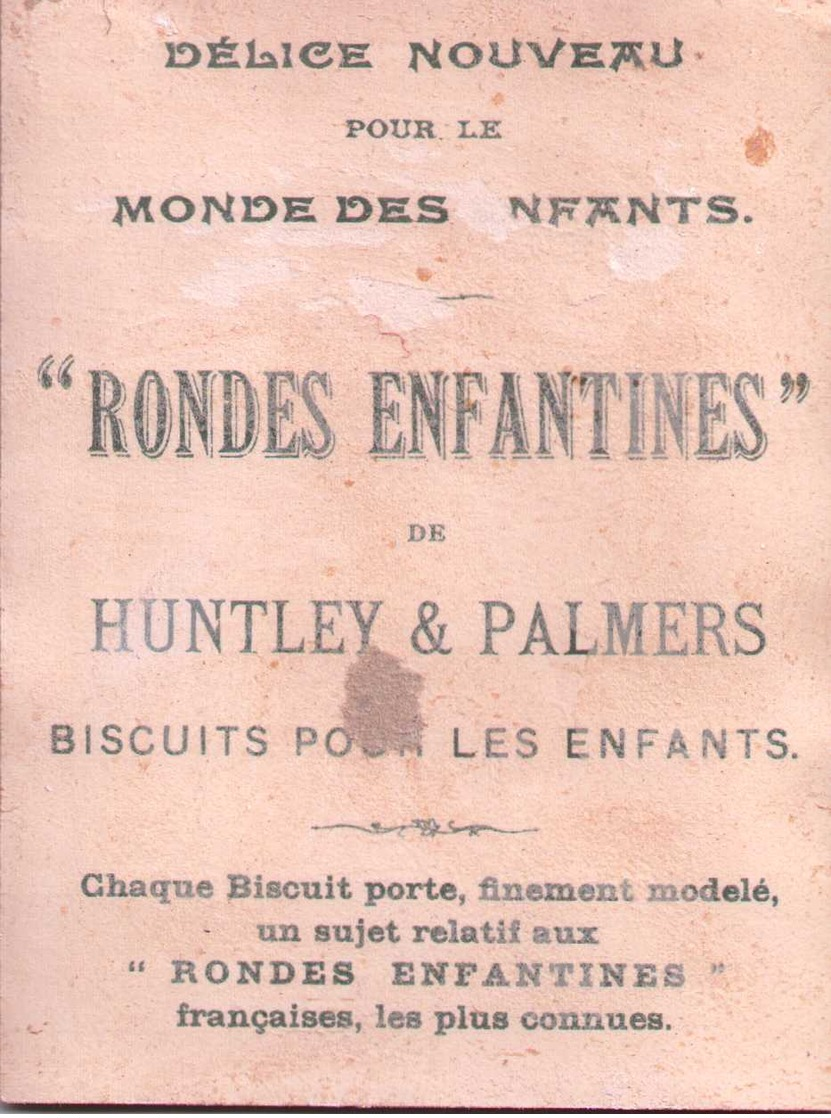 Chromo Biscuits HUNTLEY & PALMERS H&P - Au Clair De La Lune (PIERROT) -  Scans Recto-verso - Autres & Non Classés