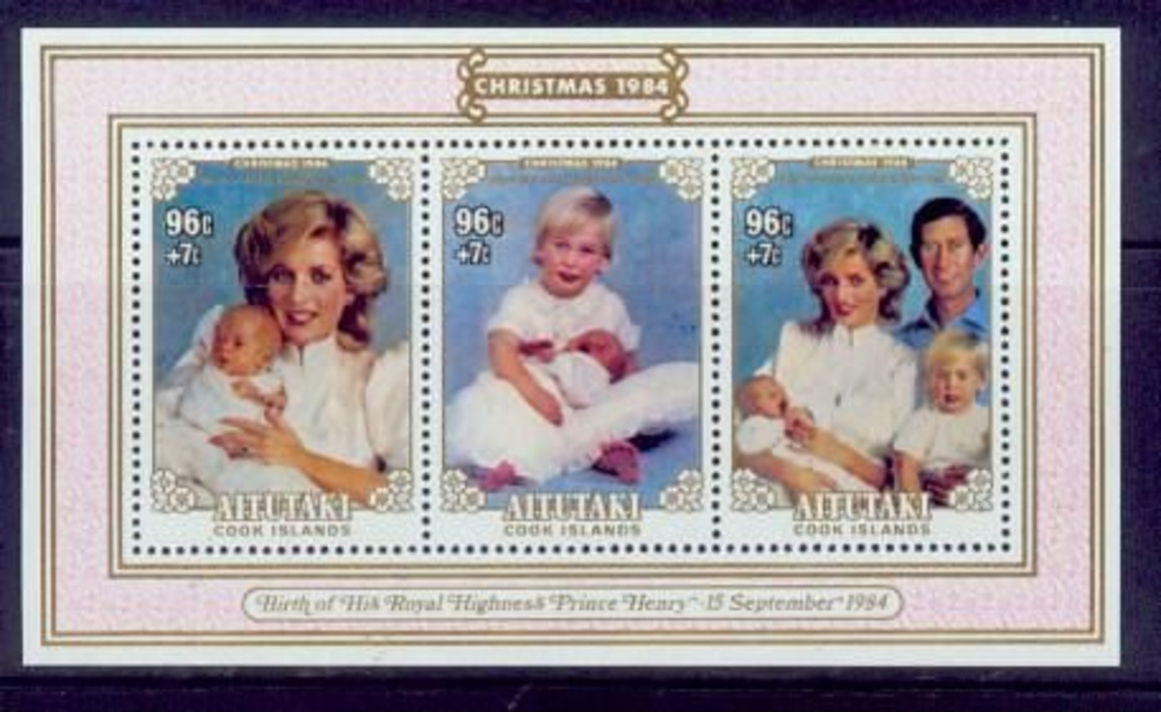 Aitutaki/1984 Christmas- Royal Birth Of Prince Henry S/s / Very Nice - Case Reali