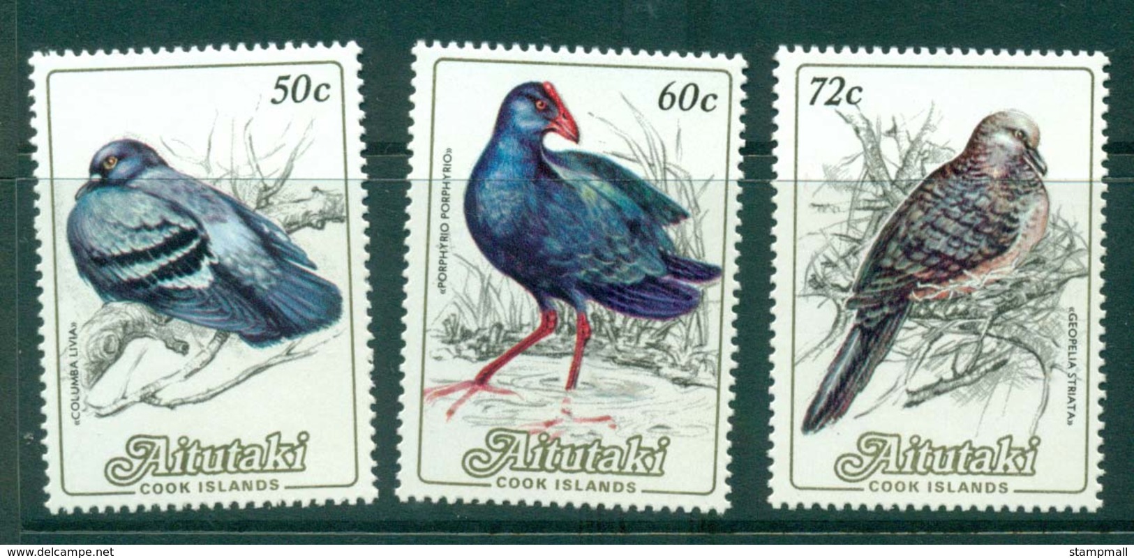 Aitutaki 1984 50c,60c,72c Birds MUH Lot30974 - Aitutaki