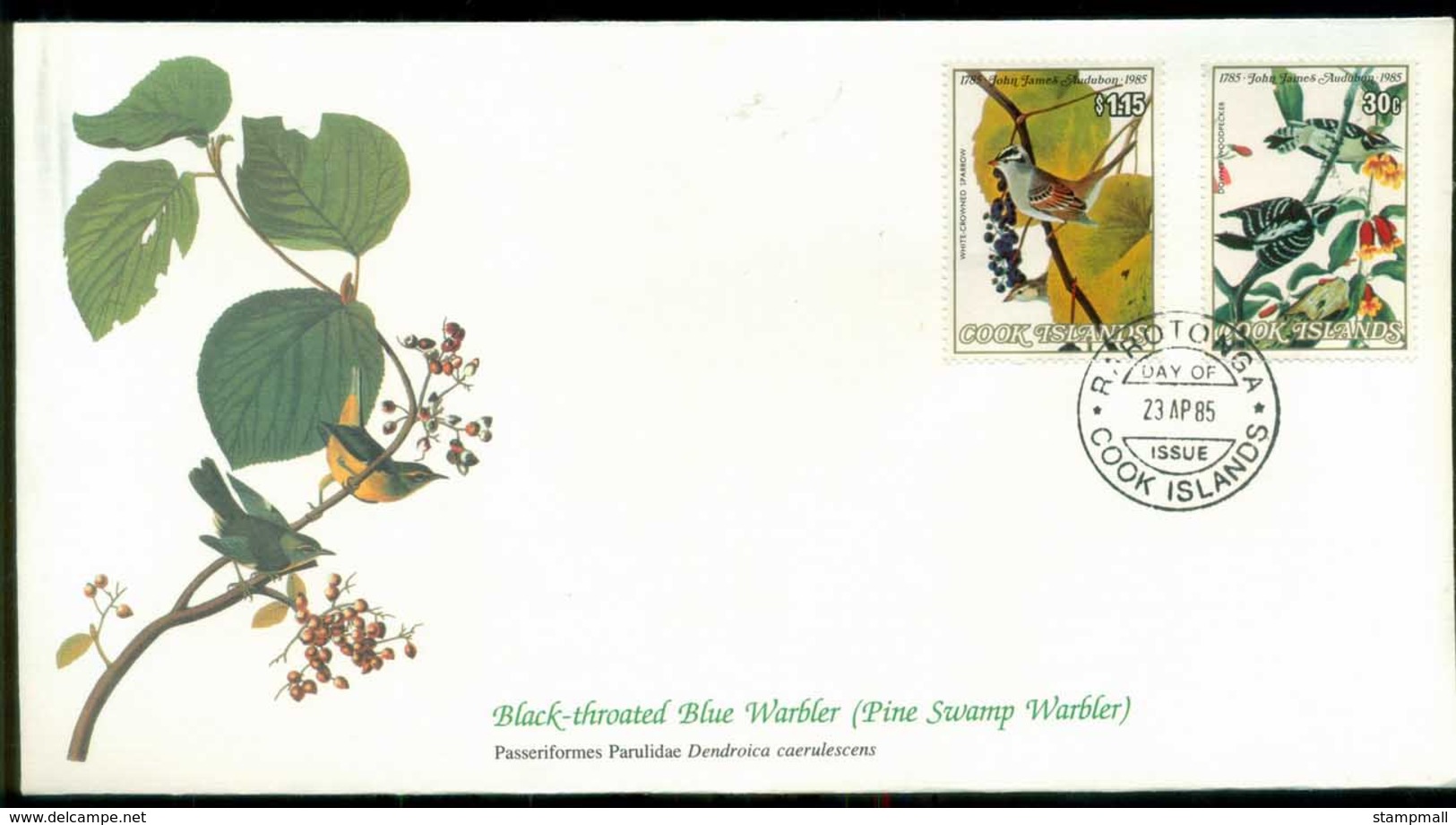 Cook Is 1985 Audubon Birds,  Franlkin Mint FDC Lot79690 - Cook Islands