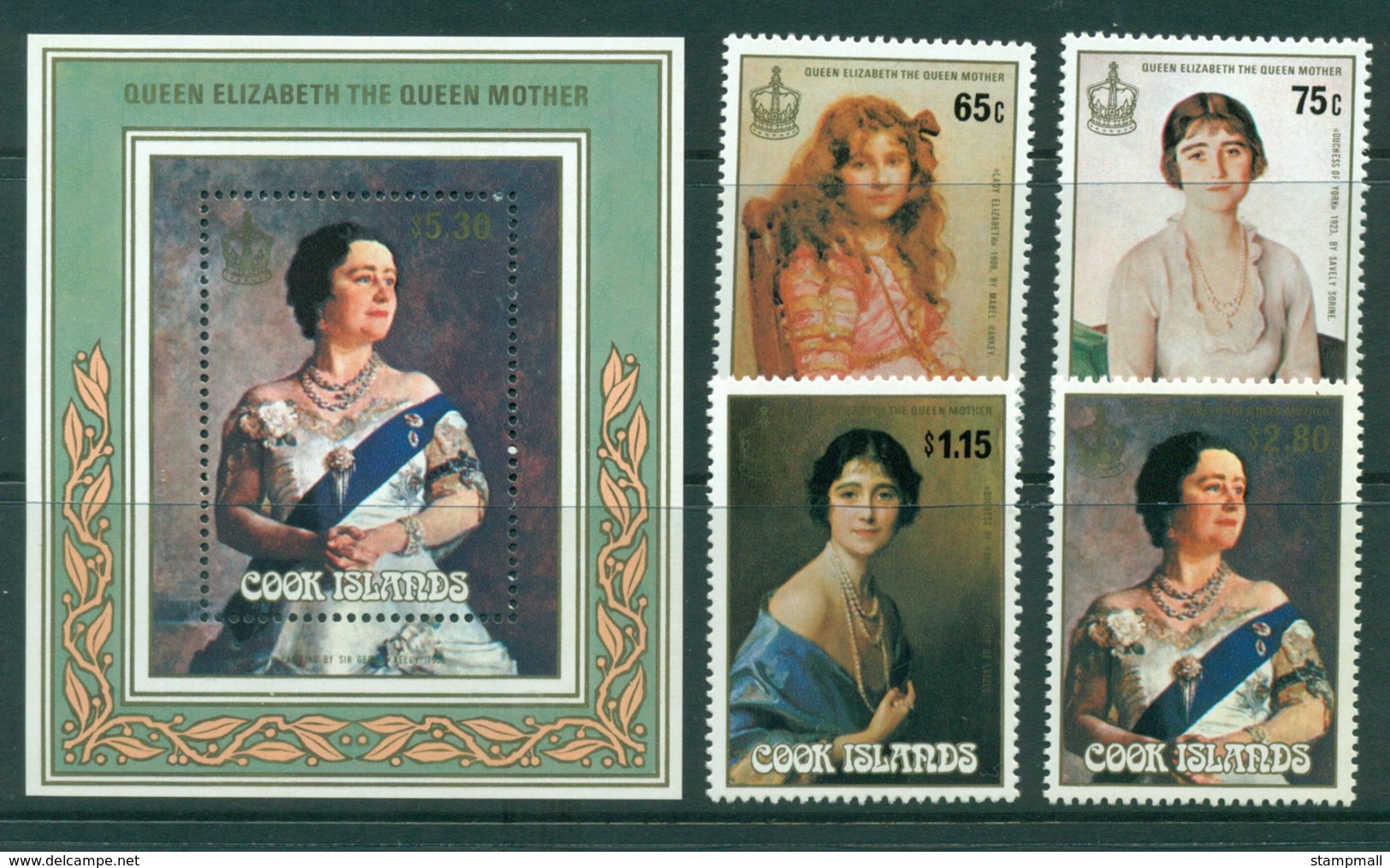 Cook Is 1985 Queen Mother 85th Birthday + MS MUH Lot30017 - Islas Cook