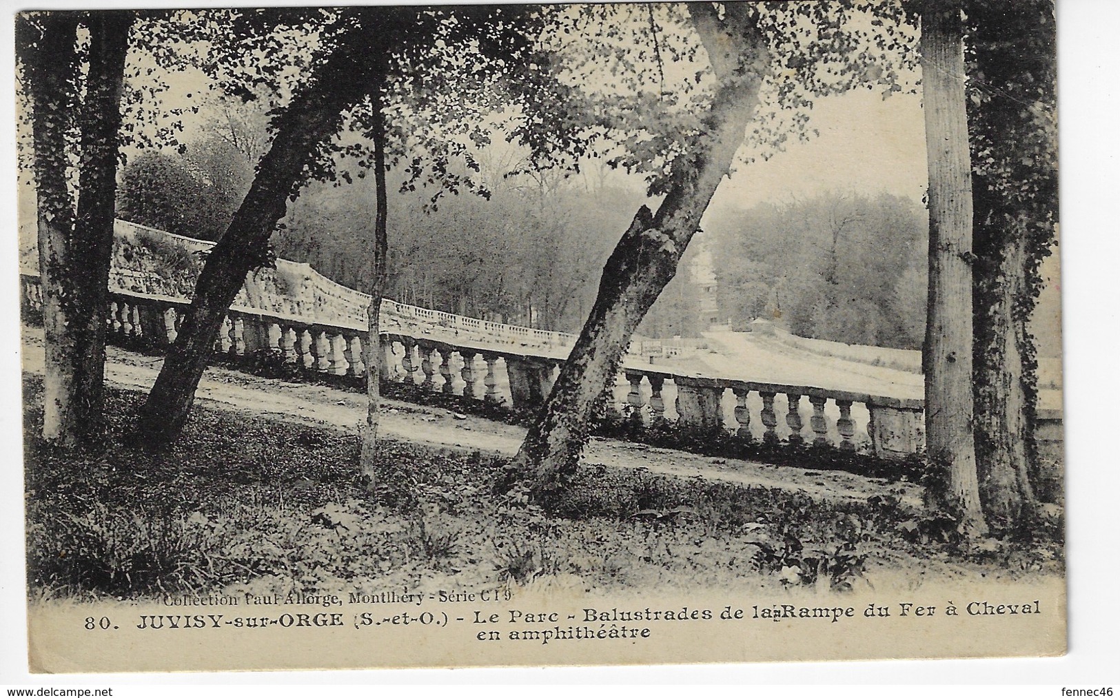 CPA - JUVISY Sur ORGE - Le Parc - Balustrade De La Rampe Du Fer à Cheval Et Amphithéâtre - 1916 (E93) - Autres & Non Classés