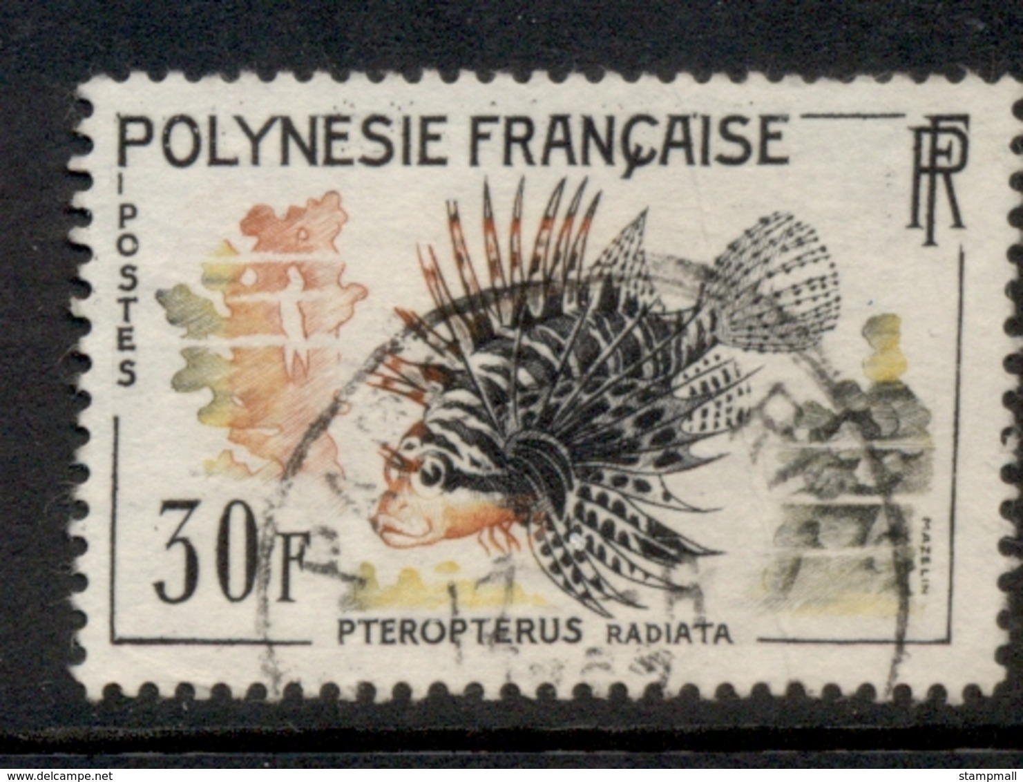 French Polynesia 1962 Fish 30f FU - Unused Stamps