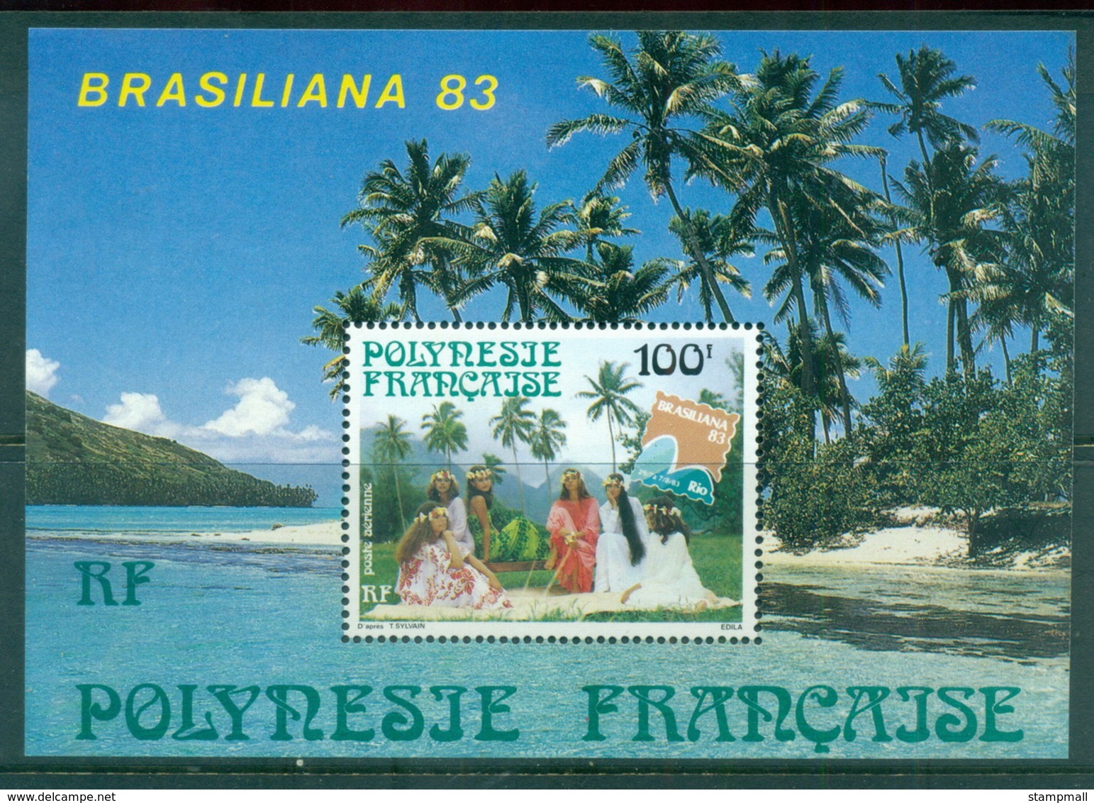 French Polynesia 1983 Brasiliana '87 Stamp Ex. MS MUH - Unused Stamps