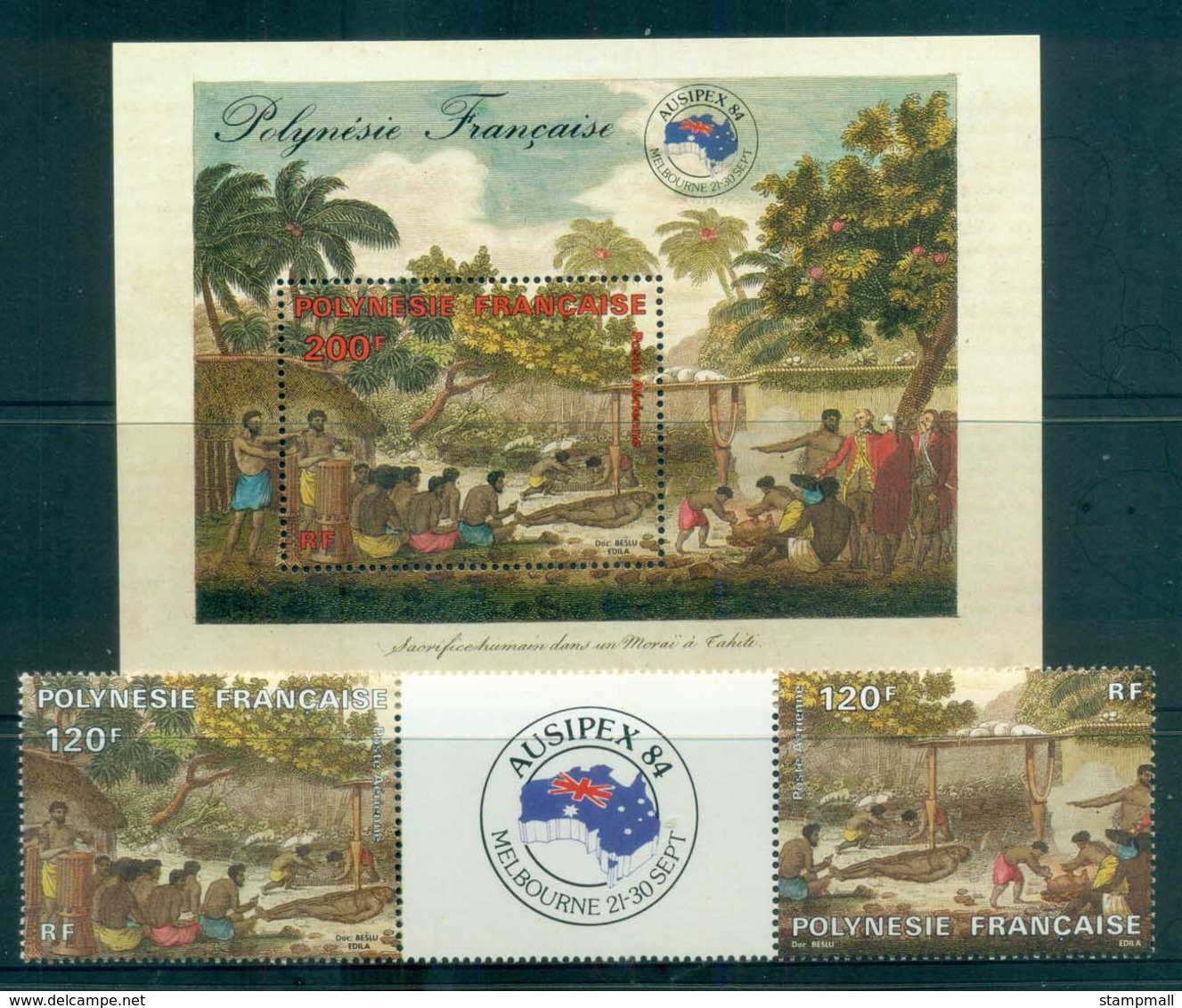 French Polynesia 1984 AUSIPEX + MS MUH Lot81525 - Unused Stamps