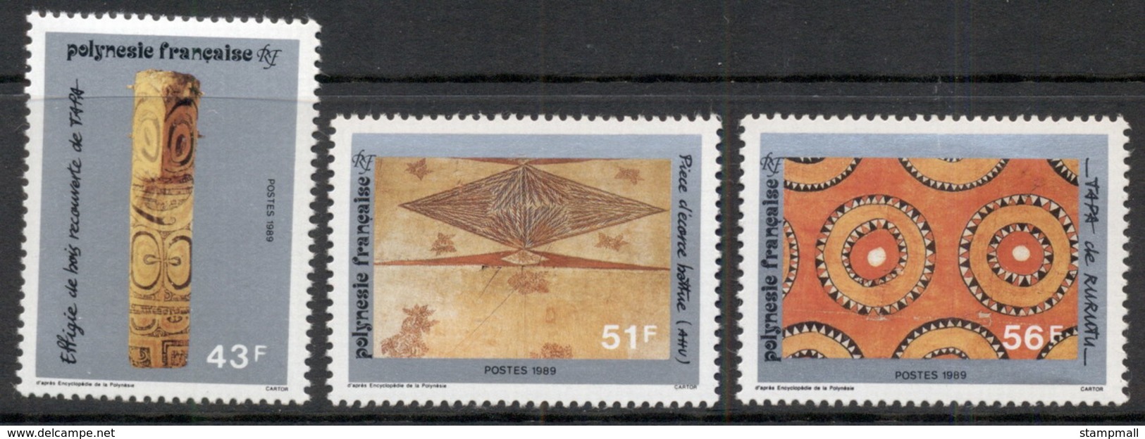 French Polynesia 1989 Tapa Art MUH - Unused Stamps