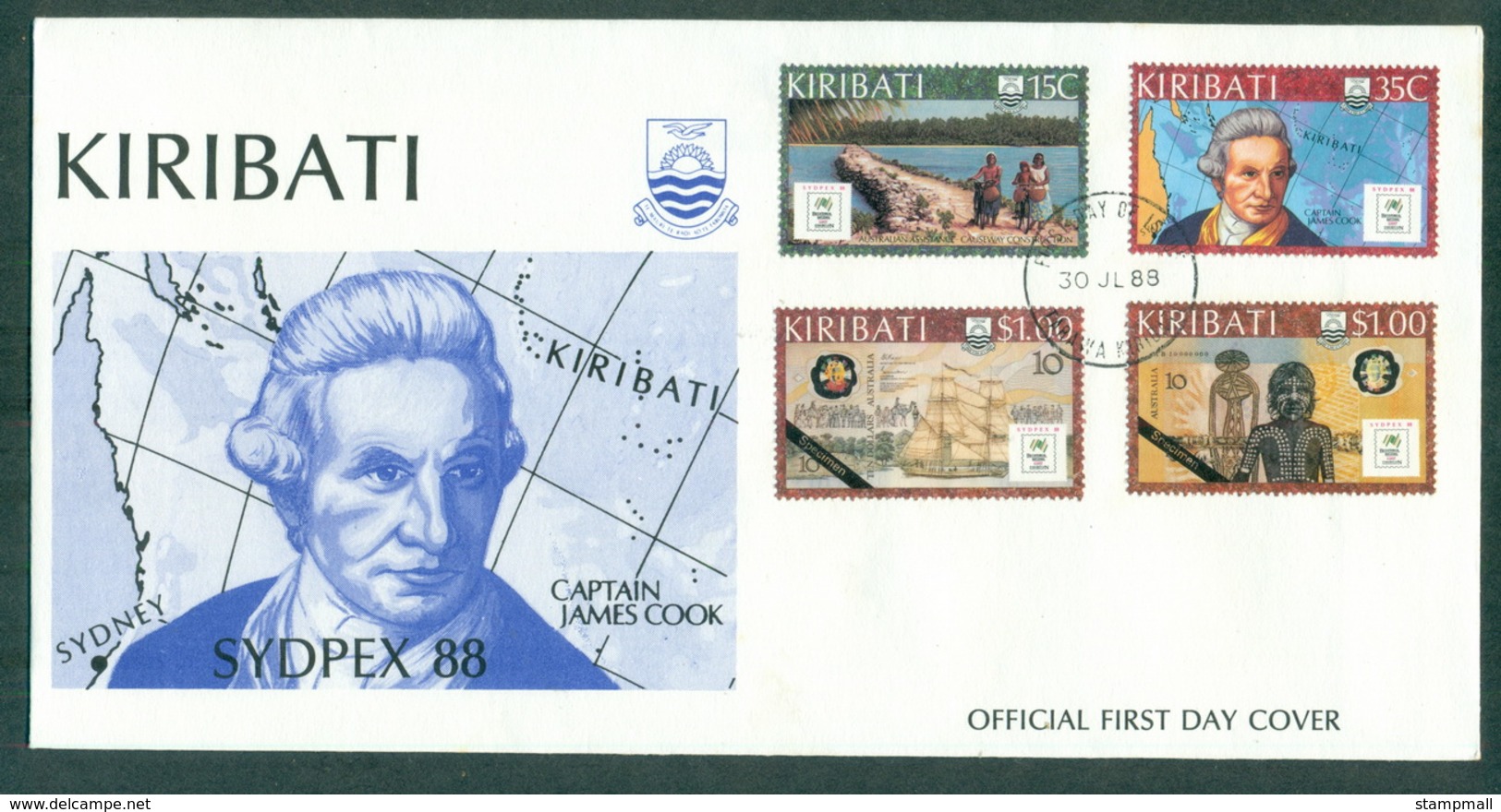 Kiribati 1988 Aust Bicentenary FDC Lot70947 - Kiribati (1979-...)