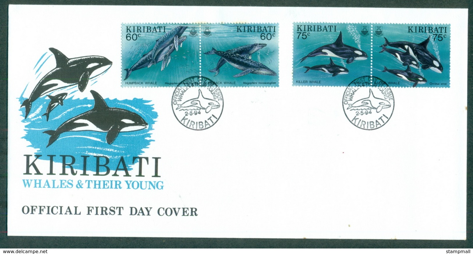Kiribati 1994 Whales & Their Young FDC Lot70963 - Kiribati (1979-...)