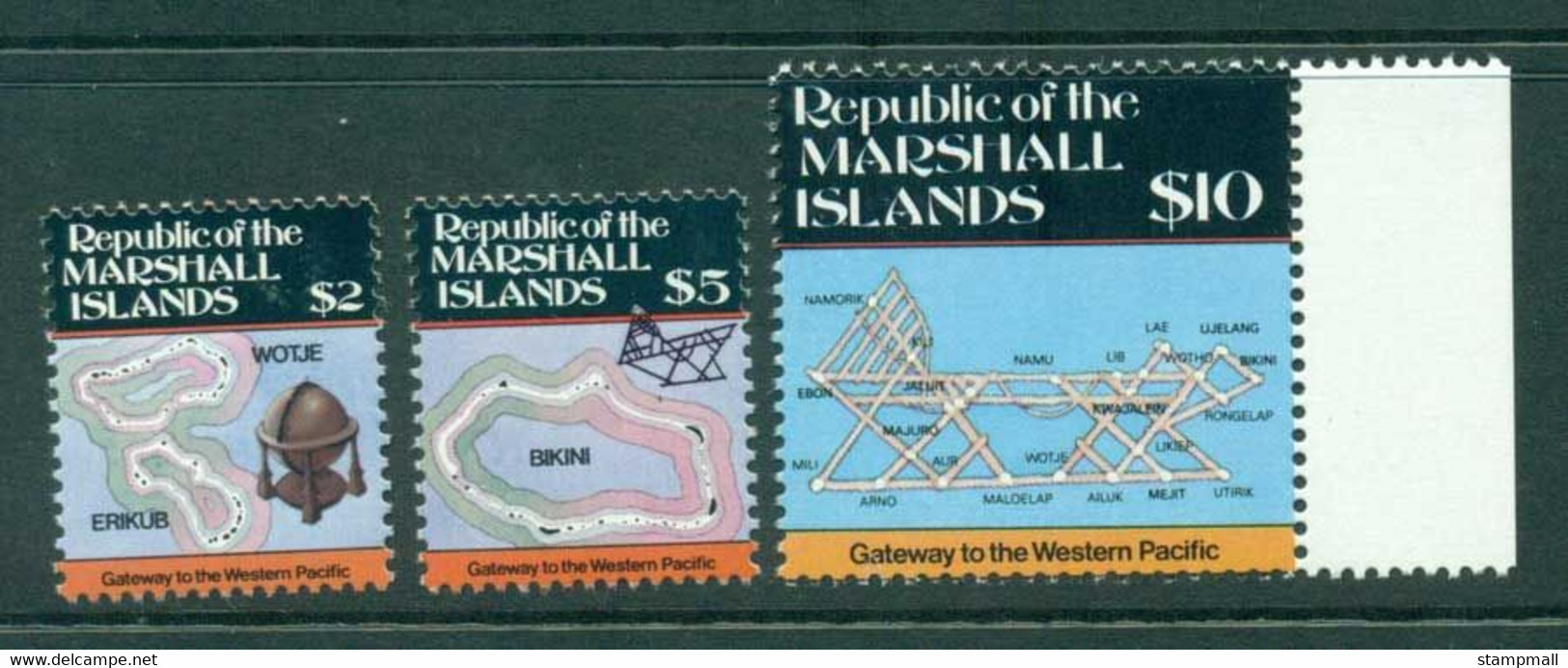 Marshall Is 1986 Maps $2,$5,$10 MUH (lot23328) - Marshall Islands