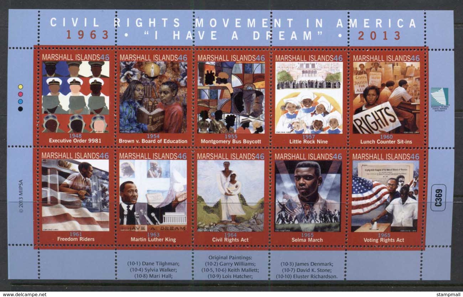 Marshall Is 2013 Civil Rights Sheetlet MUH - Marshall Islands