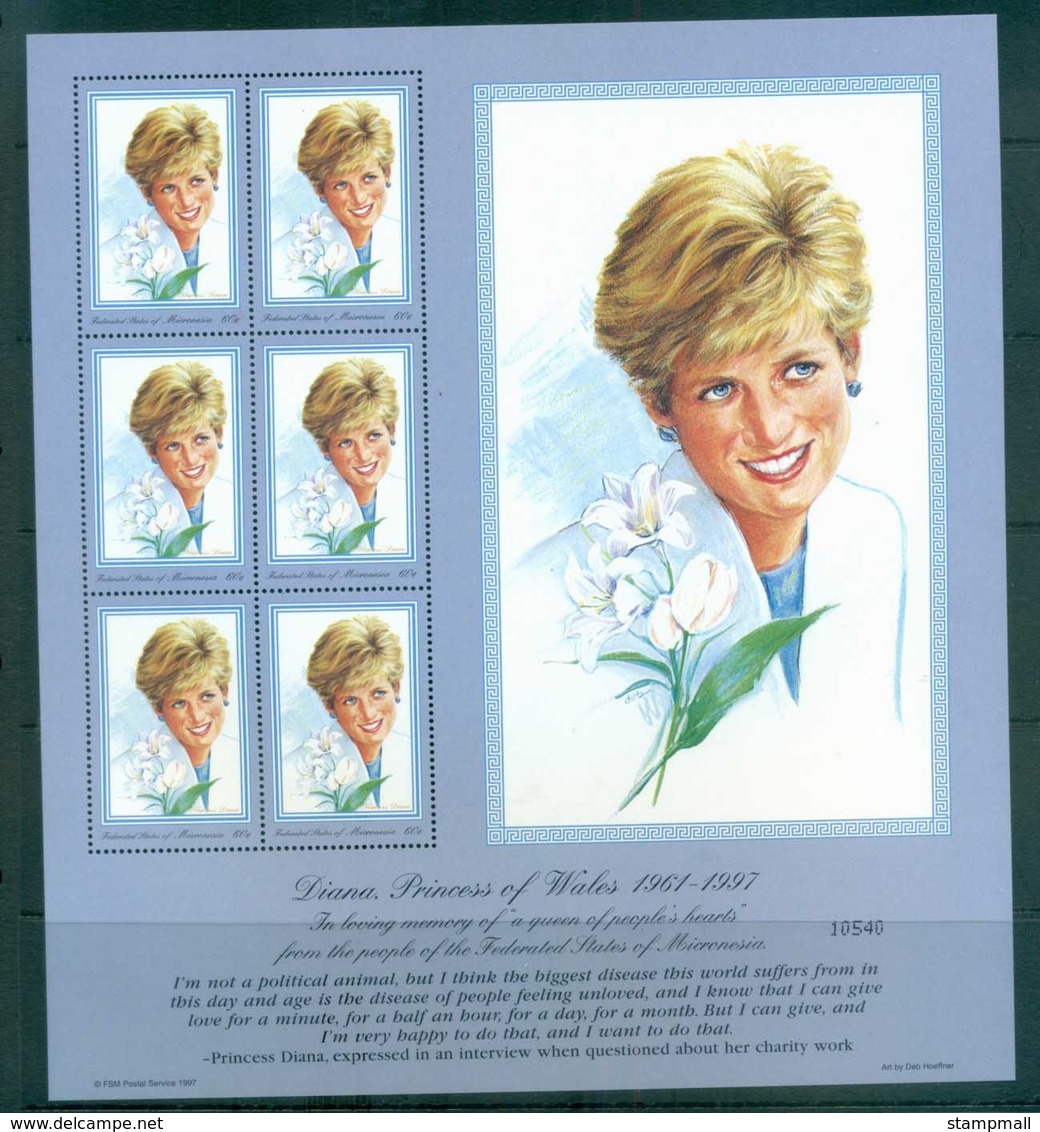 Micronesia 1997 Princess Diana In Memoriam MS MUH Lot82025 - Micronesia