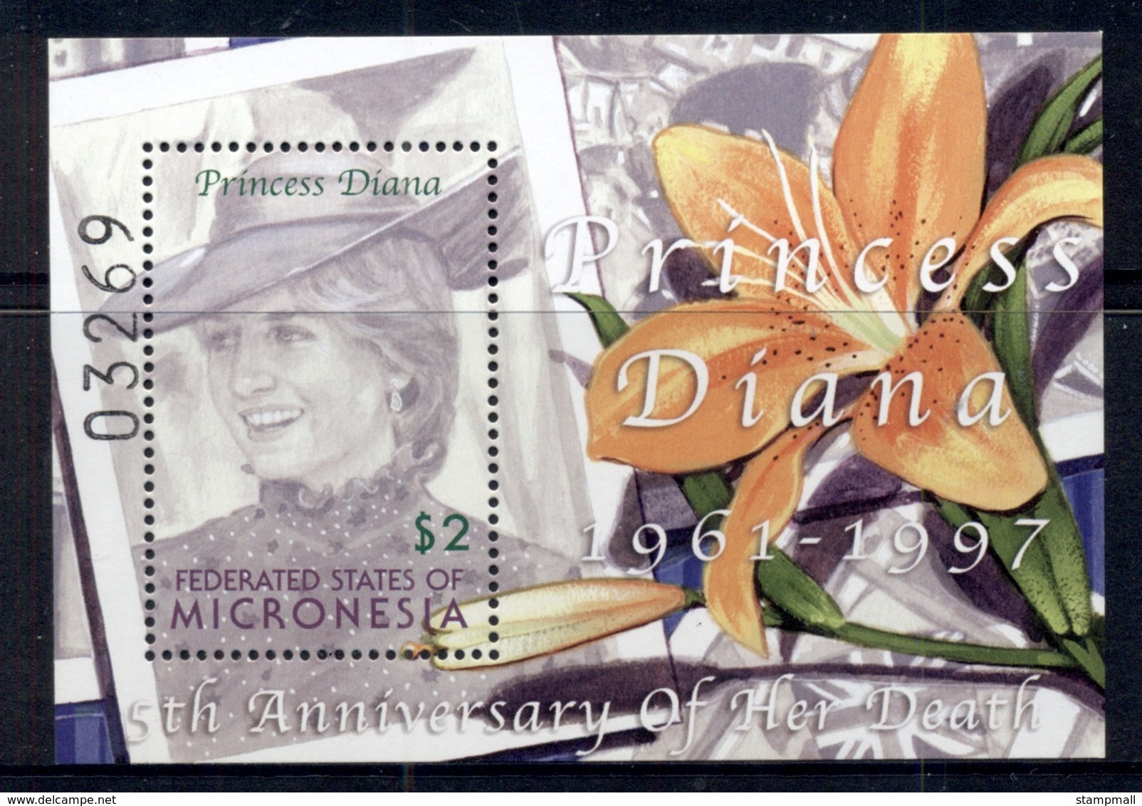 Micronesia 2002 Princess Diana In Memoriam 5th Anniv MS MUH - Micronesia