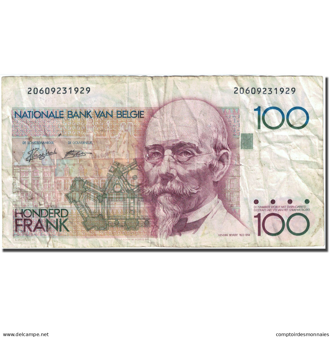 Billet, Belgique, 100 Francs, 1981-1982, Undated (1982-1994), KM:142a, TB - 100 Francos