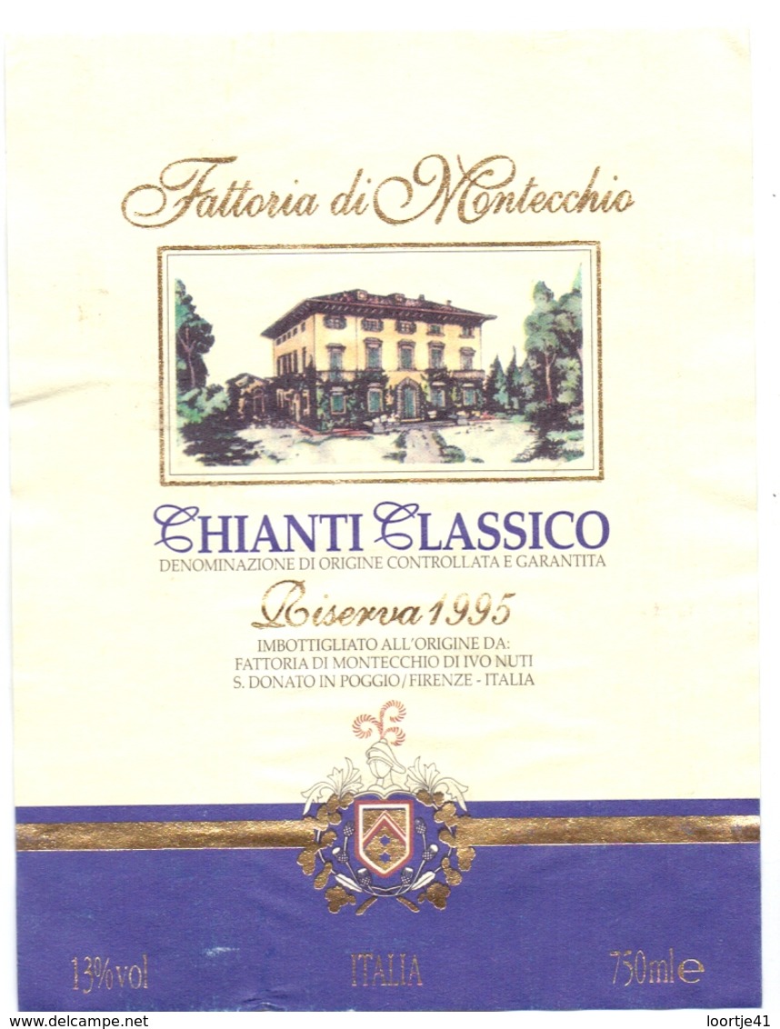 Etiket Etiquette - Vin - Wijn - Chianti Classico - Fattoria Di Montecchio - 1995 - Autres & Non Classés