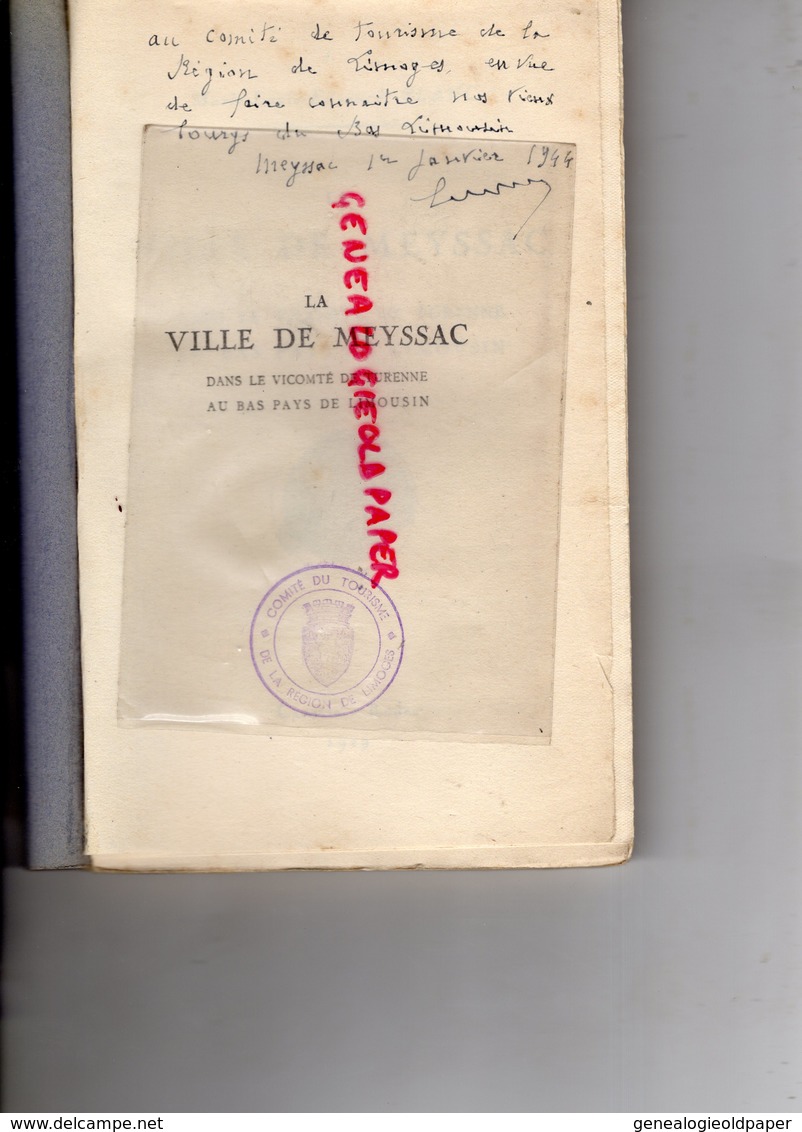 19- MEYSSAC-RARE LA VILLE DE MEYSSAC DANS LE VICOMTE DE TURENNE -LIMOUSIN- MARIE LOUIS EDOUARD BLANC-CARRERE RODEZ 1929- - Ferrovie & Tranvie