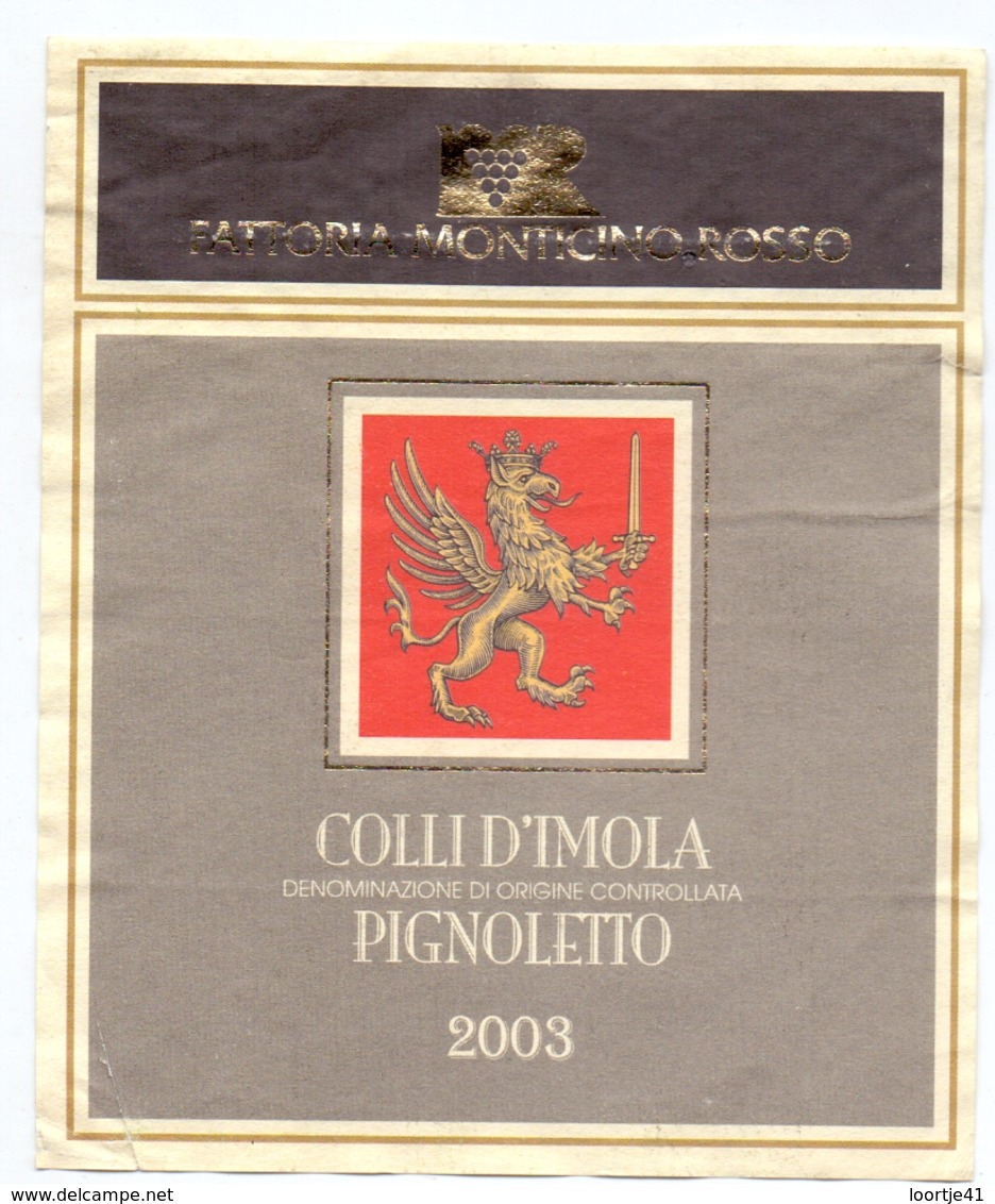 Etiket Etiquette - Vin - Wijn - Colli D'Imola Pignoletto - Fattoria Monticino Rosso - 2003 - Autres & Non Classés