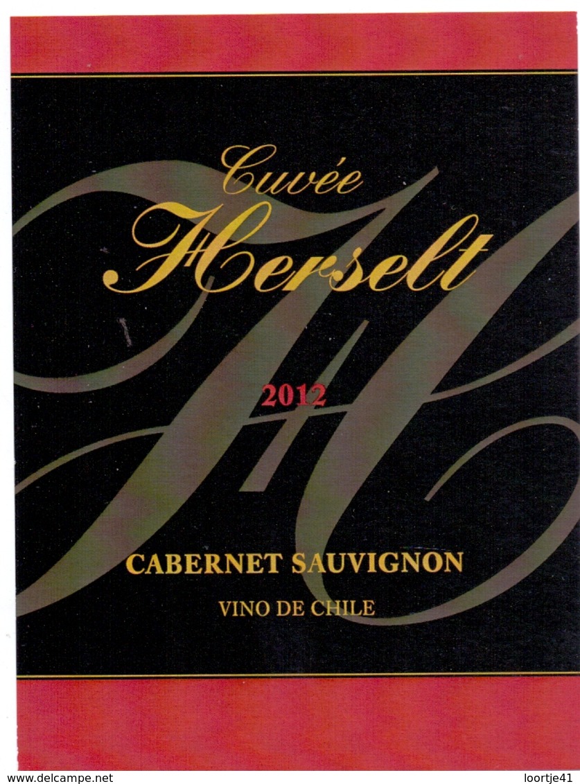Etiket Etiquette - Vin - Wijn - Cabernet Sauvignon Chile - Cuvée Herselt 2013 - Rouges