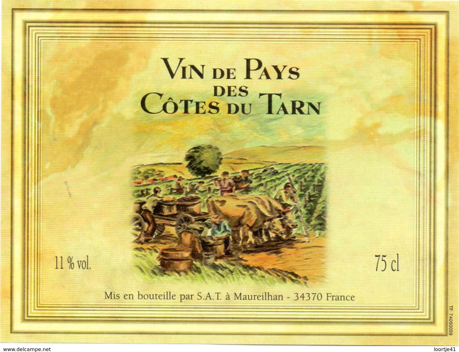 Etiket Etiquette - Vin - Wijn - Vin De Pays - Cotes Du Tarn - Autres & Non Classés