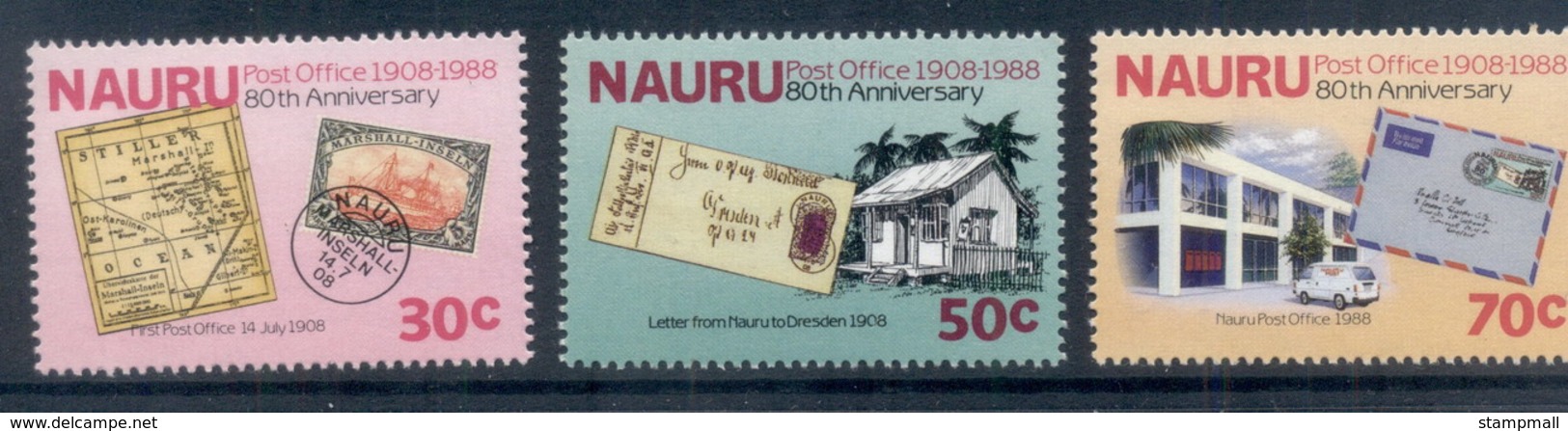 Nauru 1988 Nauru Post Office 80th Anniv. MUH - Nauru