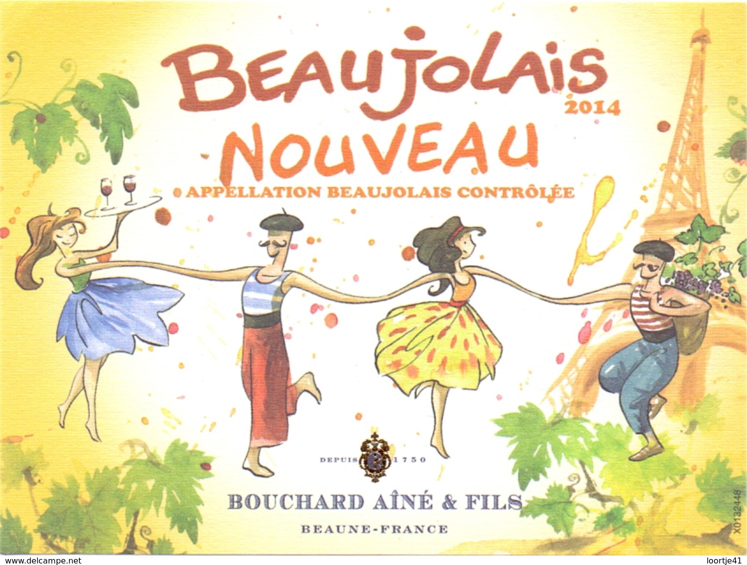 Etiket Etiquette - Vin - Wijn - Beaujolais Nouveau - Bouchard Ainé & Fils  2014 - Beaujolais