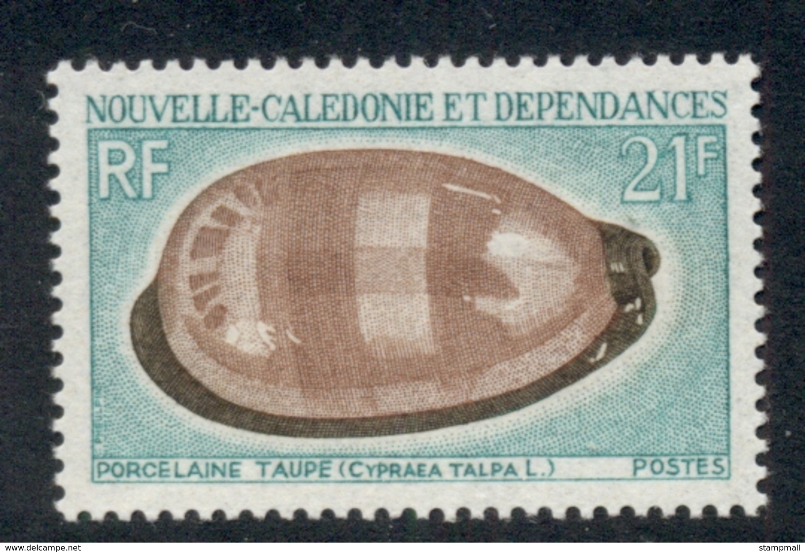 New Caledonia 1970 Shells 21f MLH - Unused Stamps
